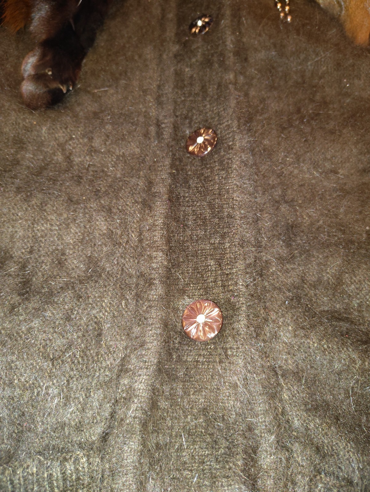 Mink vintage coat with head and feet Miracle Real Animal Excellent Condition L