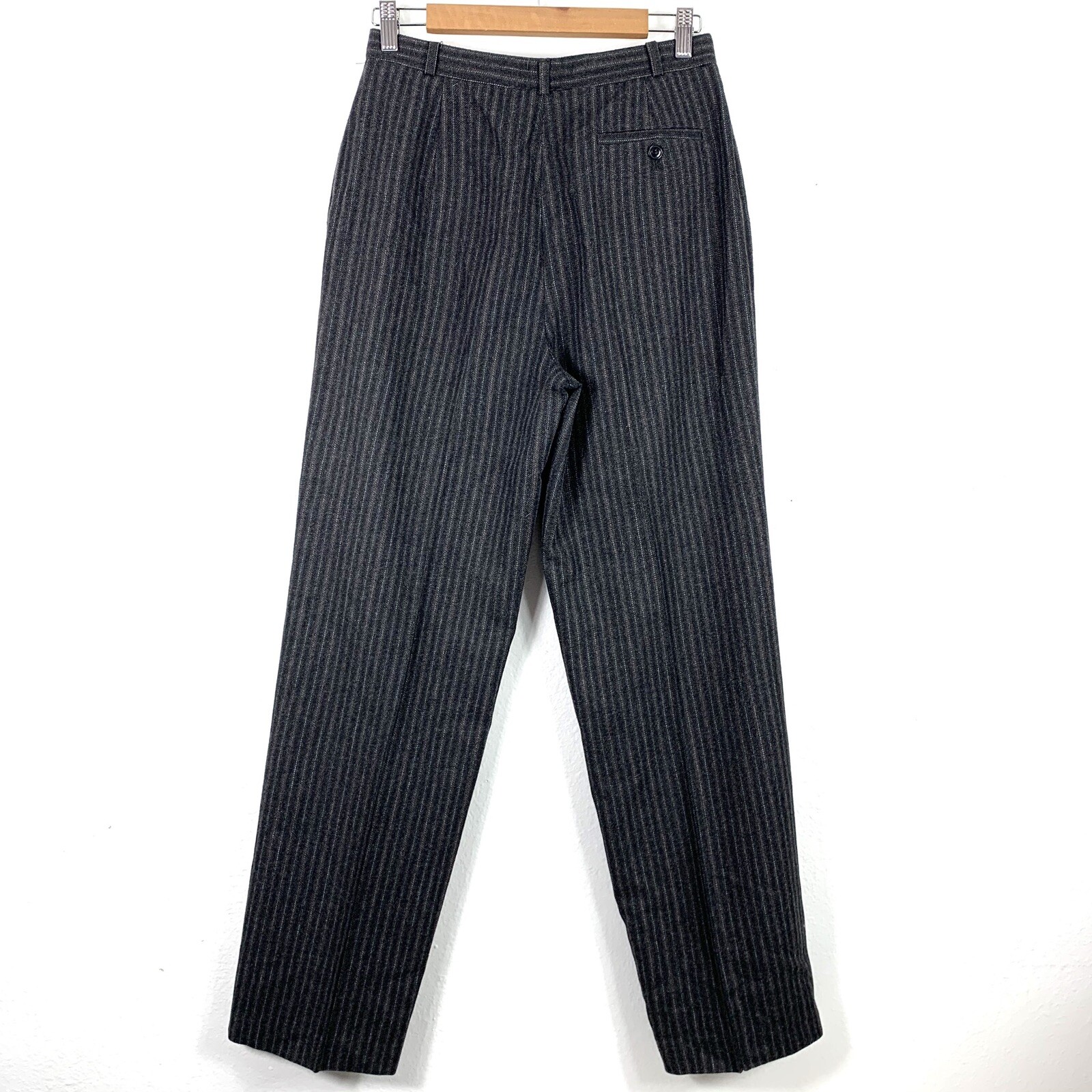 Vintage Size 12 Pants Wool Feelin Jazzie Tapered Leg Pleated Pinstripe Trousers