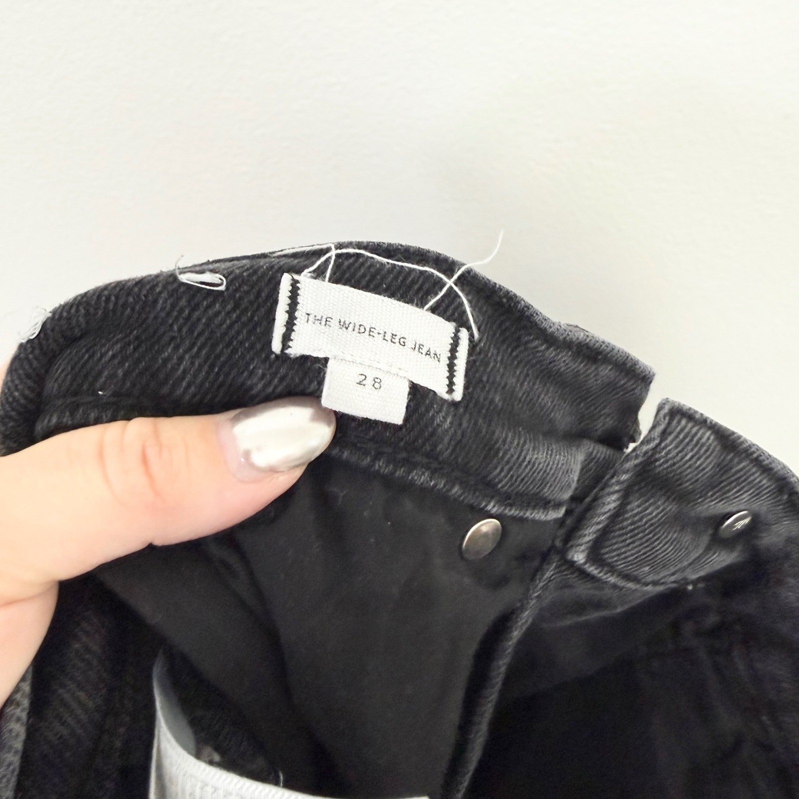 Madewell The Wide Leg Jean Super Stretch Black High Rise Size 28