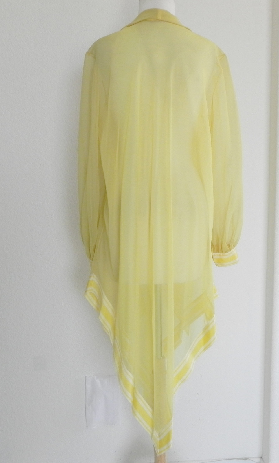 Vtg Lane Bryant 2 PC Long Sleeve Tunic /Maxi Dress Chiffon/Jersey Yellow Size 10