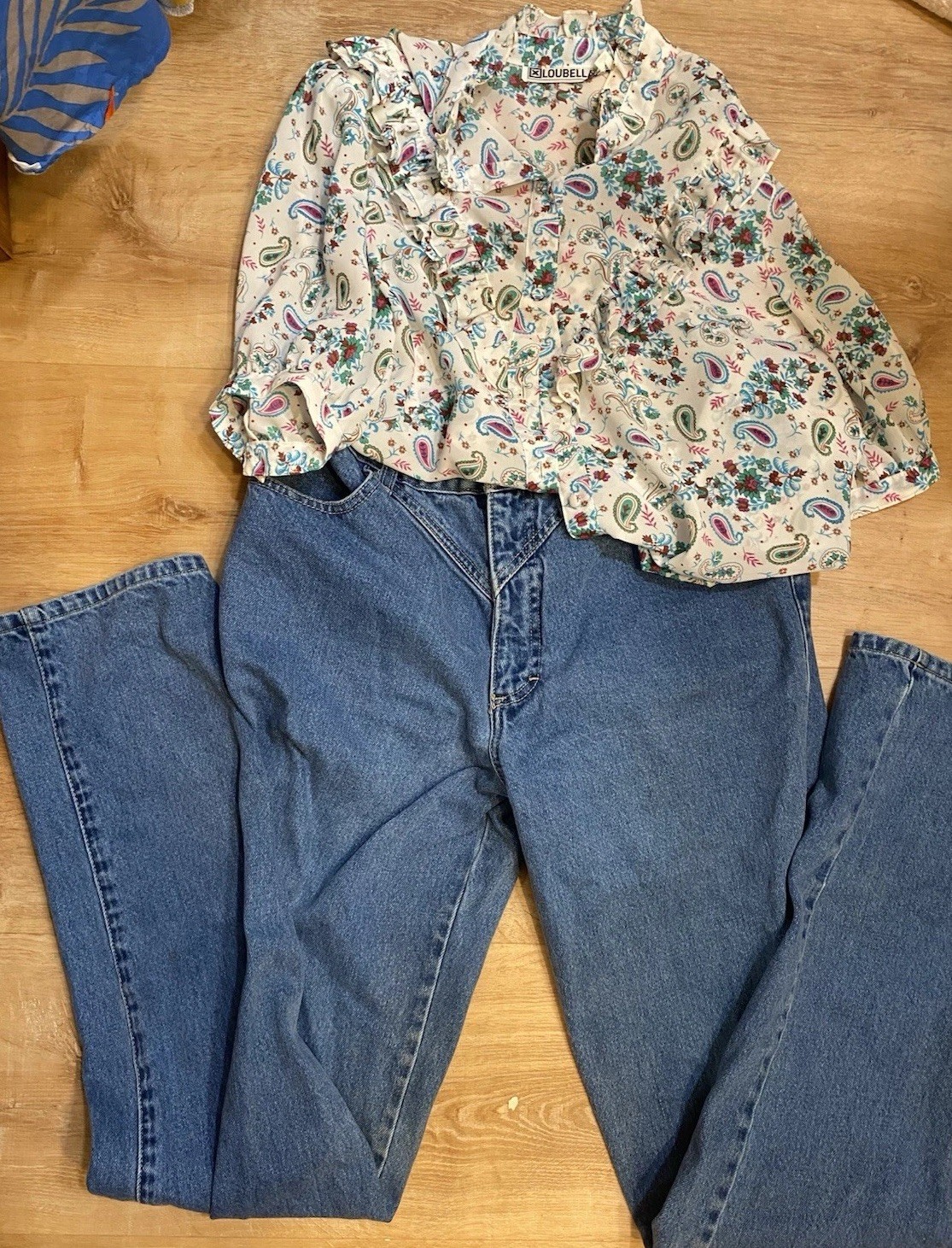 Vintage Rough rider Cowboy Jeans With Loubella’s Famous Extendables Blouse 70’s