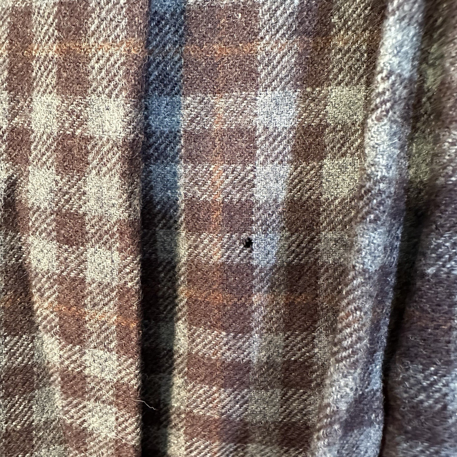 Pendleton VTG M662 Wool Walking Kilt Skirt 10 Muted Blue Purple Brown Plaid 80’s