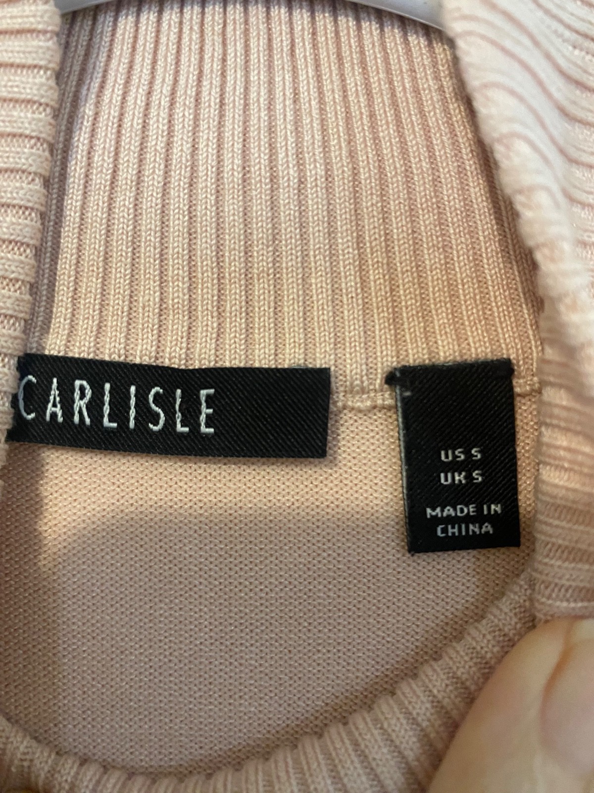Carlisle NWT Silk Cashmere Blend Turtleneck Sweater Blush Pink Sz S
