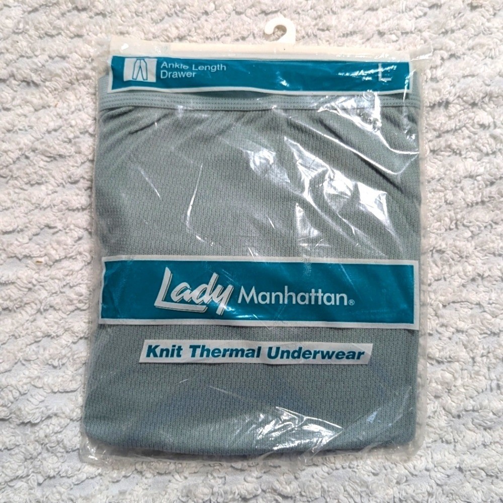 Vintage Lady Manhattan Ankle Length Drawer Knit Thermal Underwear Size L