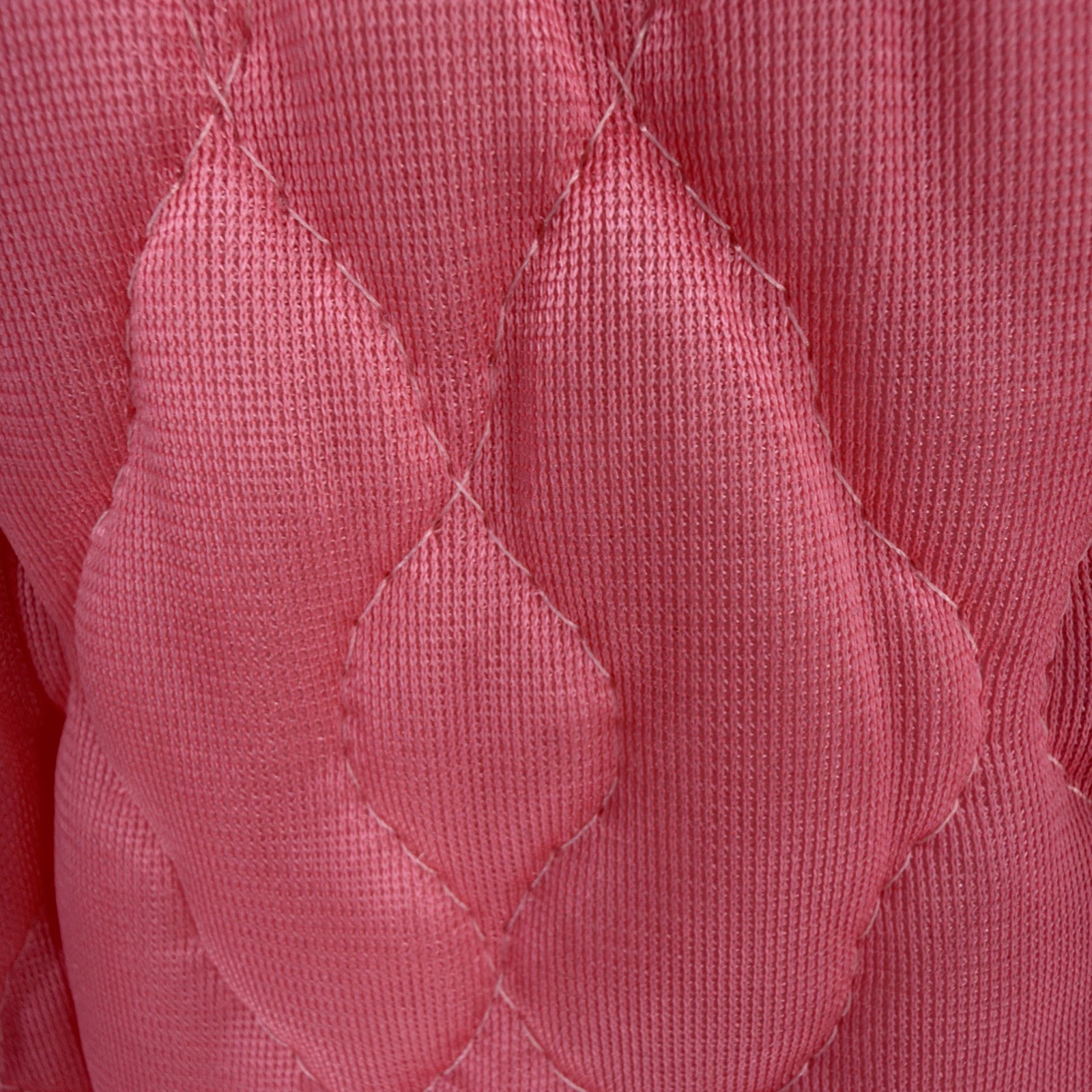 Vintage Quilted Pink Off White Robe Womens Size 18 Button Front Smocked Waist
