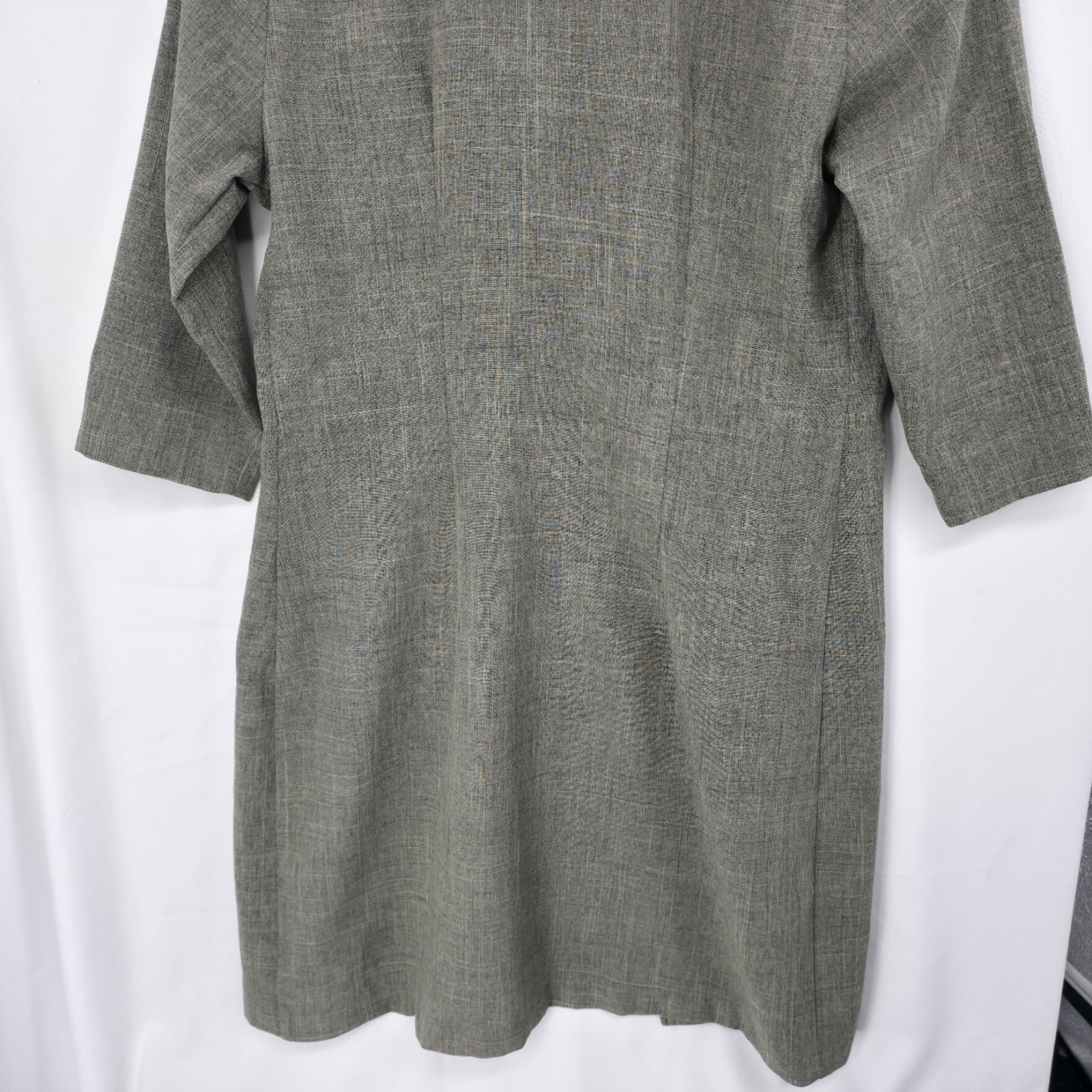 Vintage Heart Soul Button Front Long Jacket Dress USA Minimalist Gray Size 5