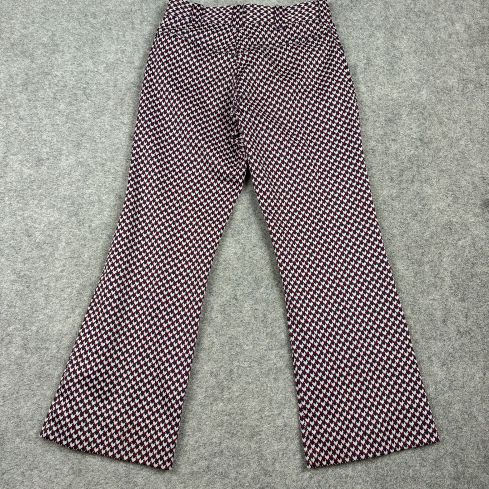 Montgomery Ward Pants Womens 24 Vintage 70s Geometric Flare Leg Red Blue White