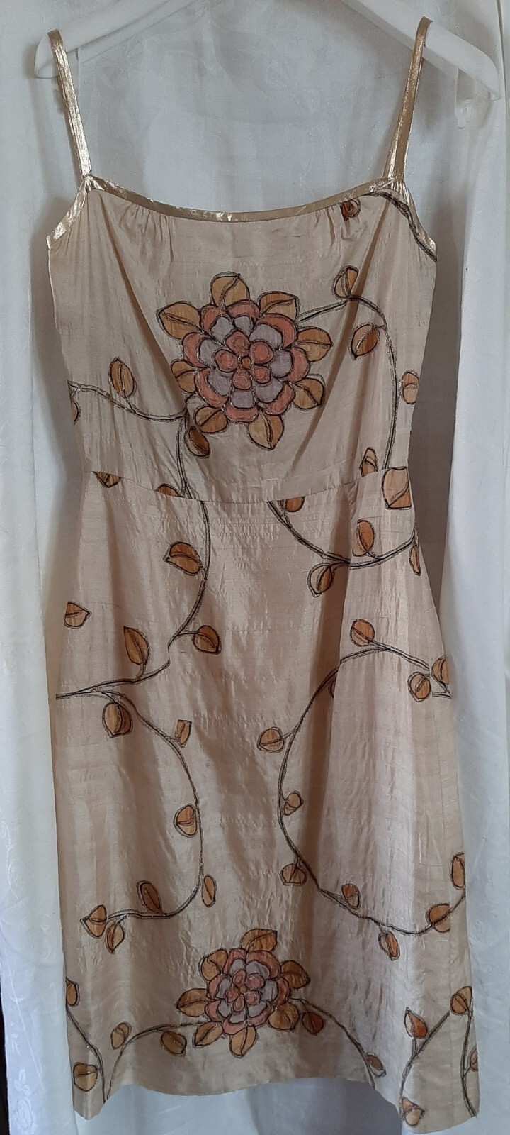 Vintage 70s Norman Hartnell Dress Jacket Belt Small Ecru READY TO WEAR