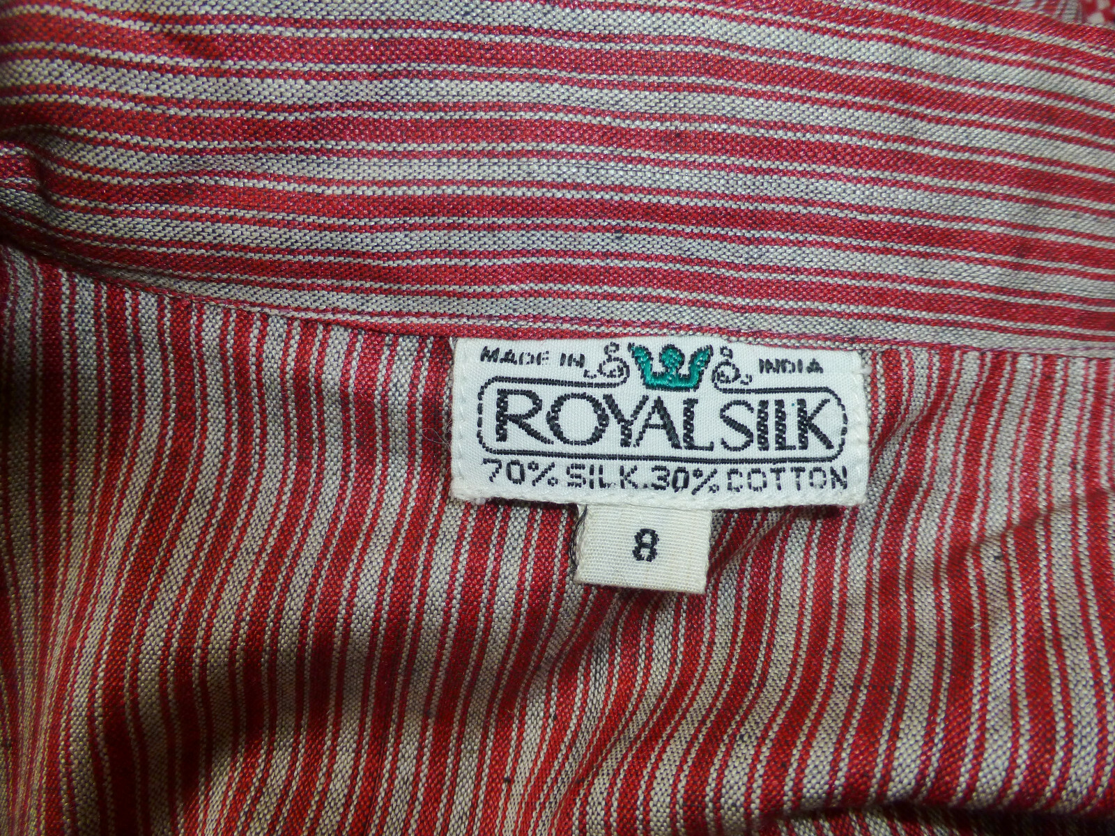 Vtg 70s 80s India Royal SILK Cotton Stripe ETHNIC BoHo BLOUSE TOP M L