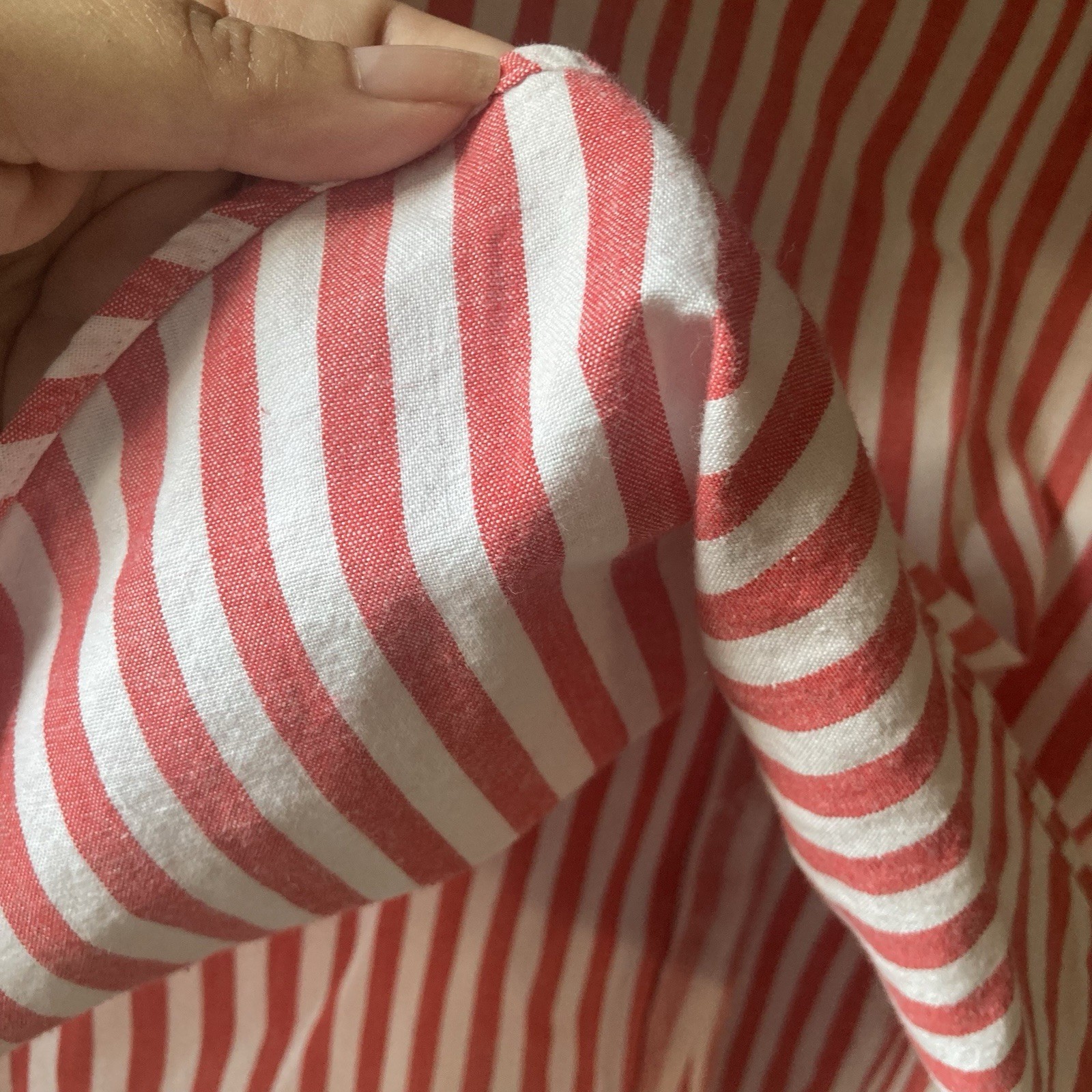 VTG Eddie Bauer Red Striped Short Sleeve Shirt Womens Med Preppy Quiet Luxury