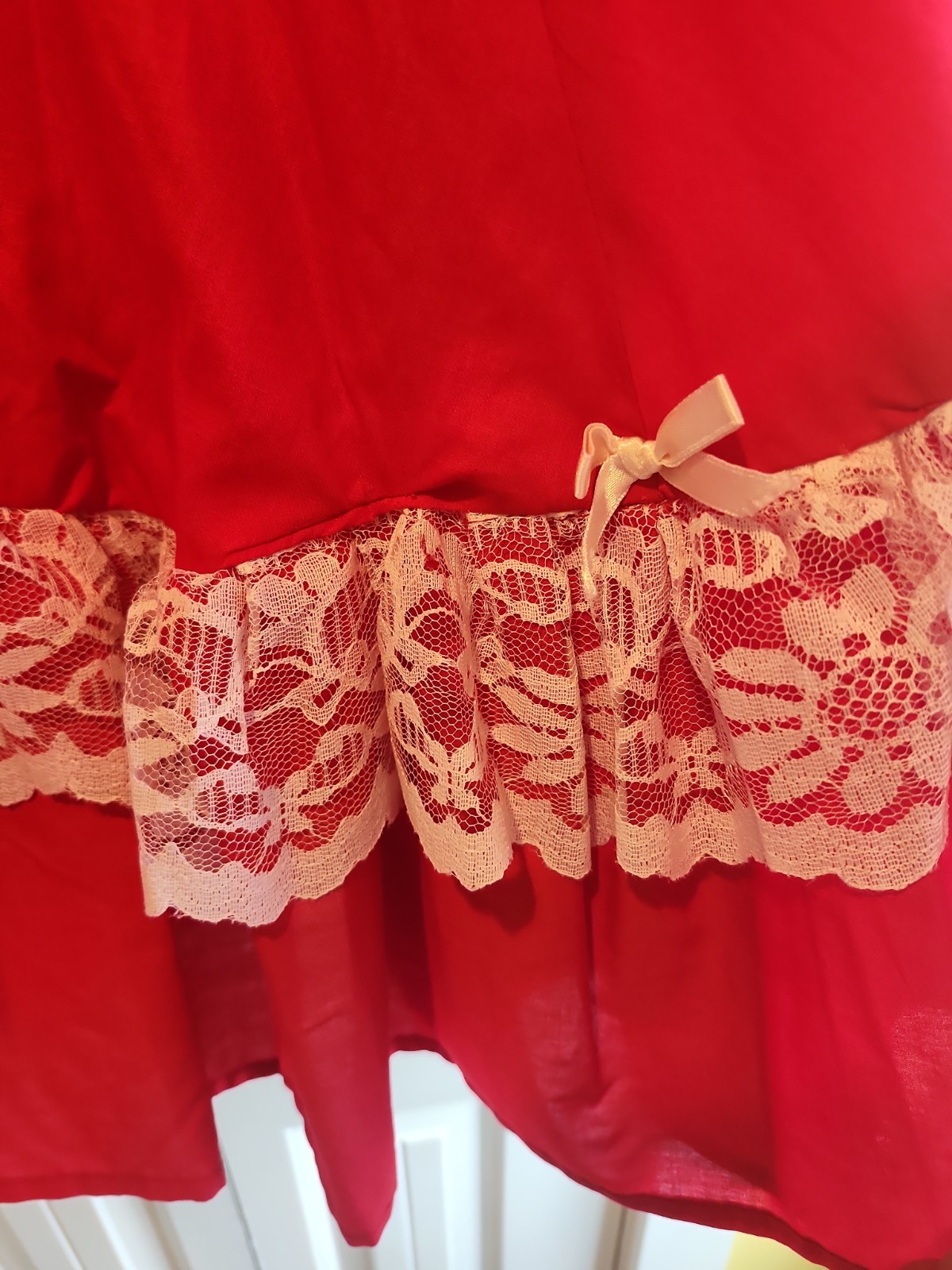 Partners Please! Malco Modes Square Dance Skirt Red White Lace Size Large READ