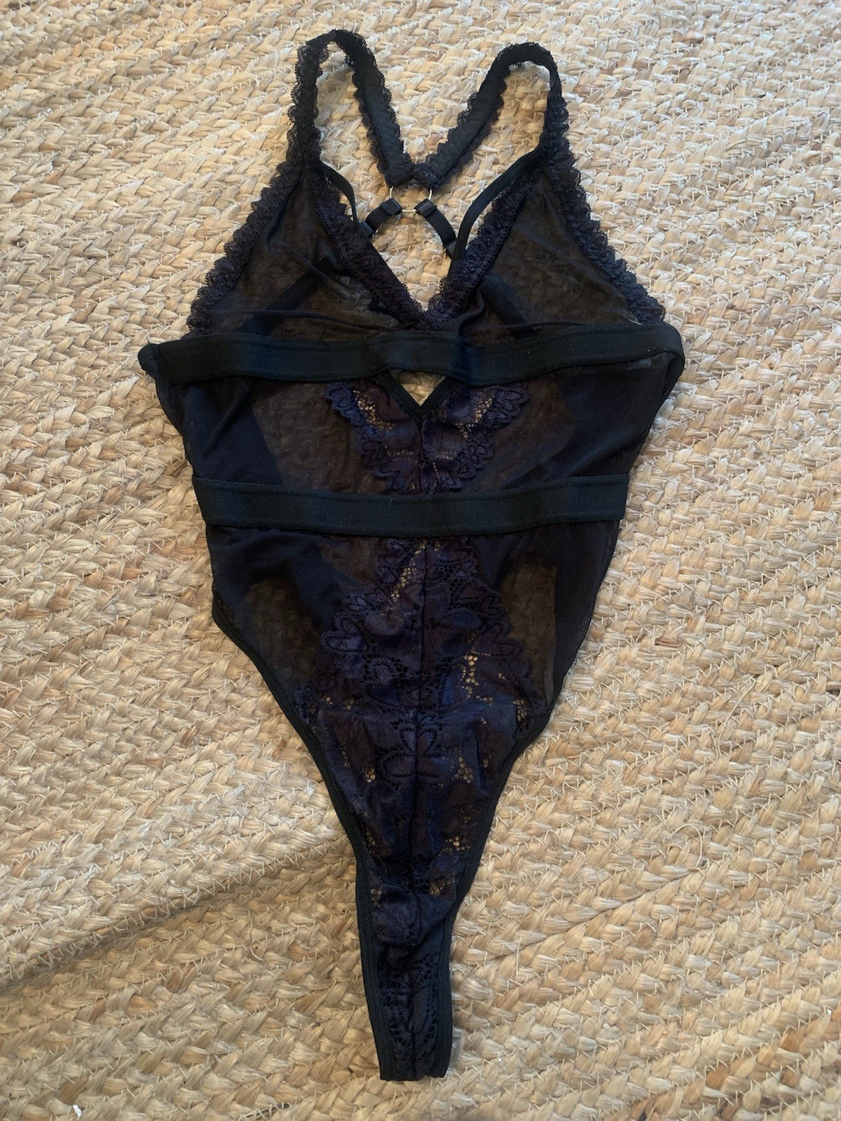 NEW Black Lace & Netting Teddy Lingerie Size S/M 30-36” Chest Beautiful