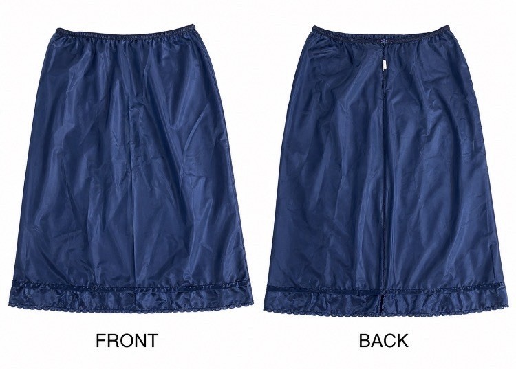 Half Slip Vintage Lingerie Nylon American Maid Skirt Liner 60s Navy Blue Medium