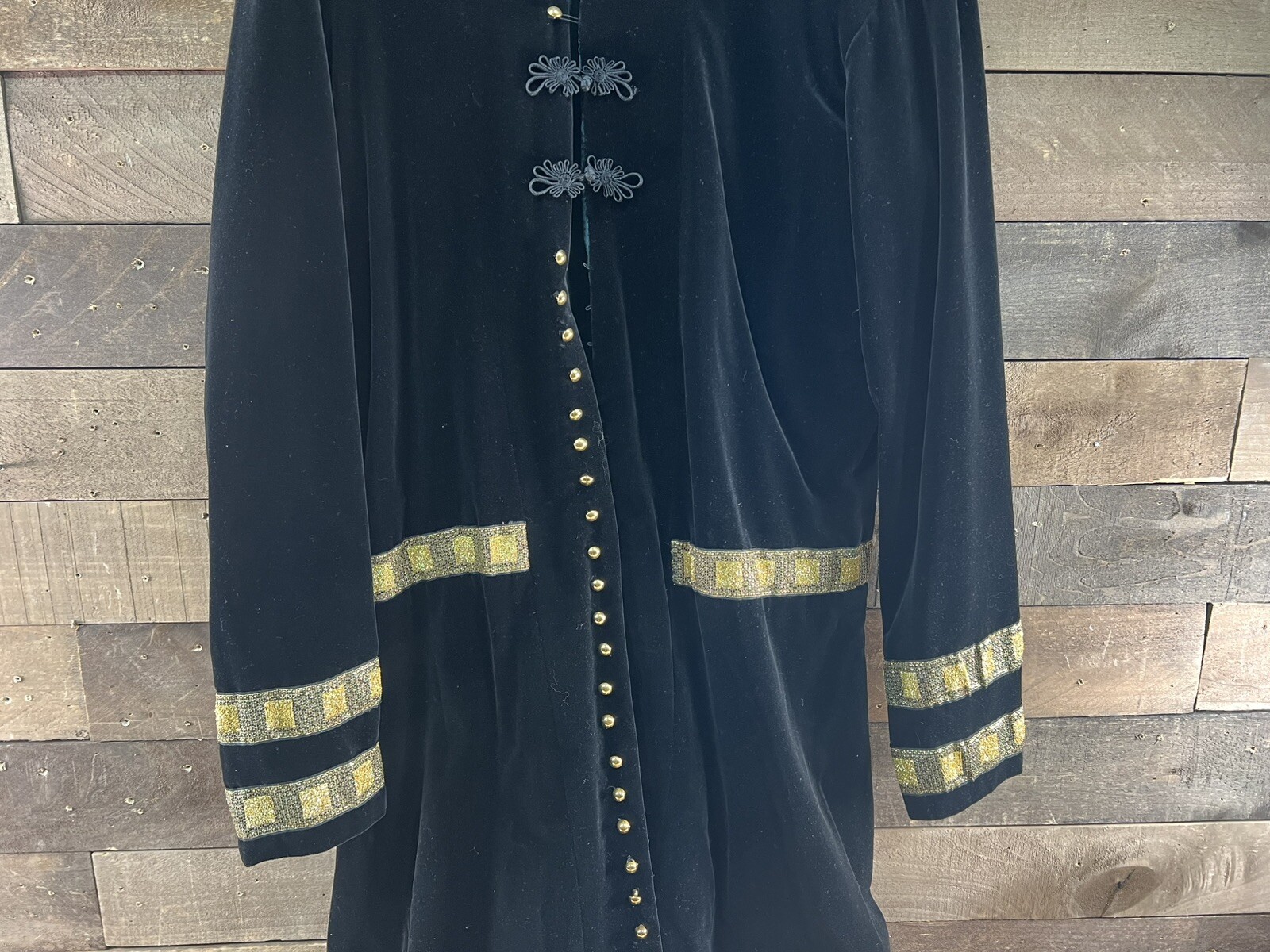 Vintage Black/Gold Renaissance Theatre Costume Gown Robe