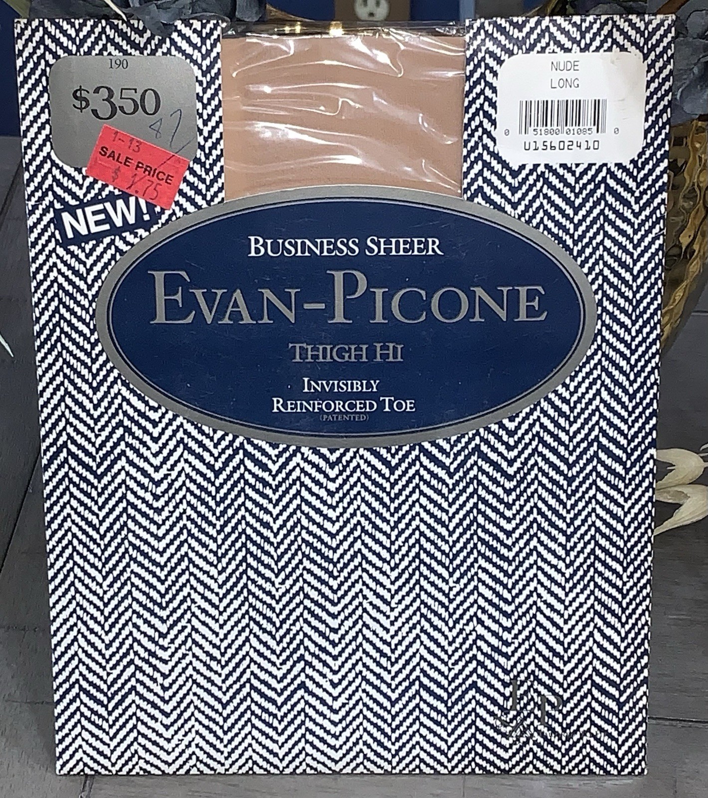 B7 VINTAGE EVAN-PICONE NUDE LONG THIGH HI STOCKINGS STYLE 190 BUSINESS SHEER Q
