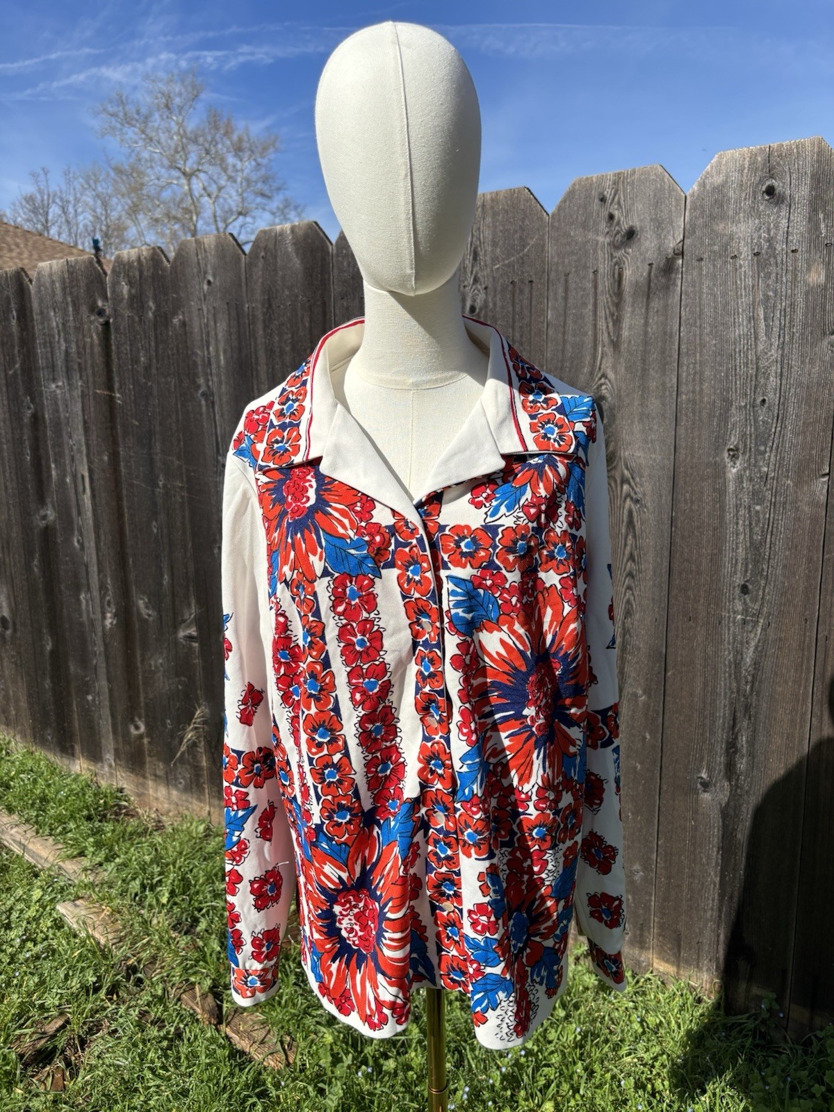 Vtg 70’s Volup Hamilton “8” Novelty Long Sleeved Shirt Red White And Blue