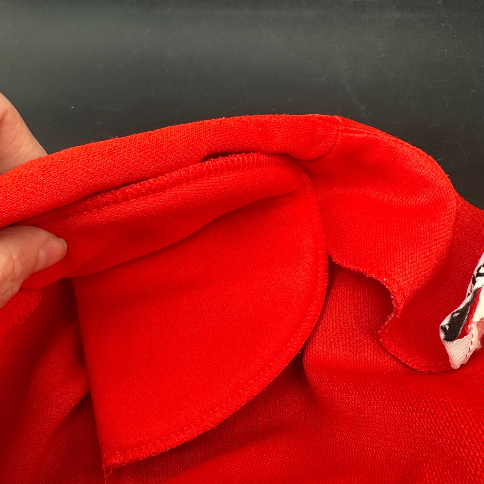 Vintage Open Front Blazer Jacket Cardigan 1980s Red Polyester Business Casual