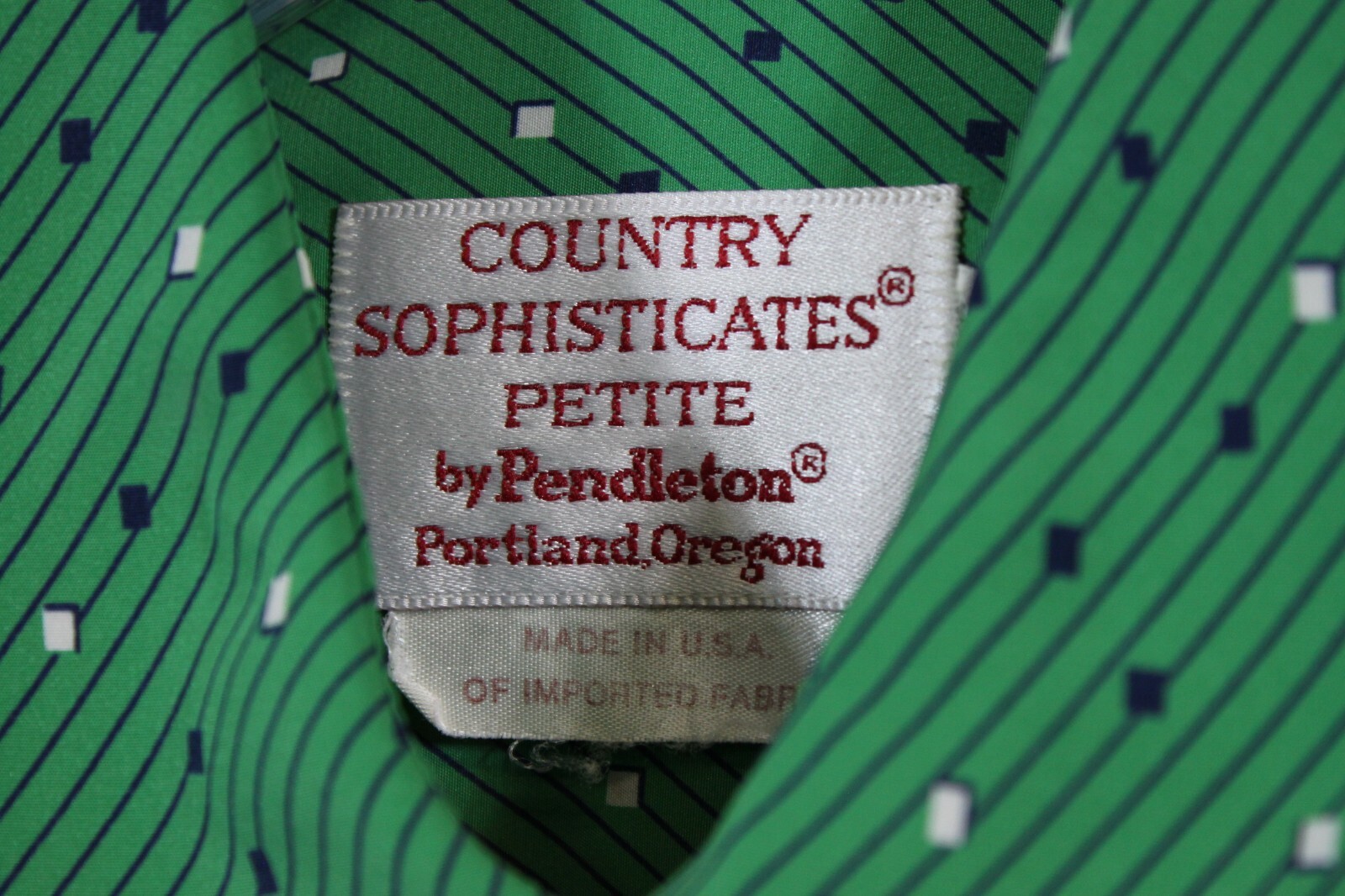 Vtg Country Sophisticates Pendleton Shirt Blouse 80s Retro Geometric Button PM