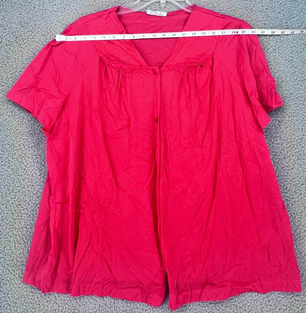 VTG Vanity Fair Women’s Red Night Shirt Made in USA Size XXXL(3X)