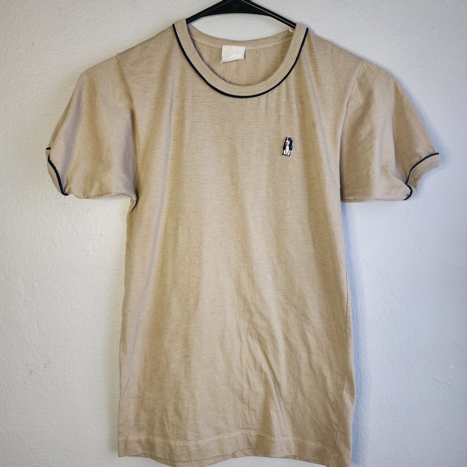 Vintage 70s Hush Puppies Ringer Tshirt Womens XS Geek Retro Preppy