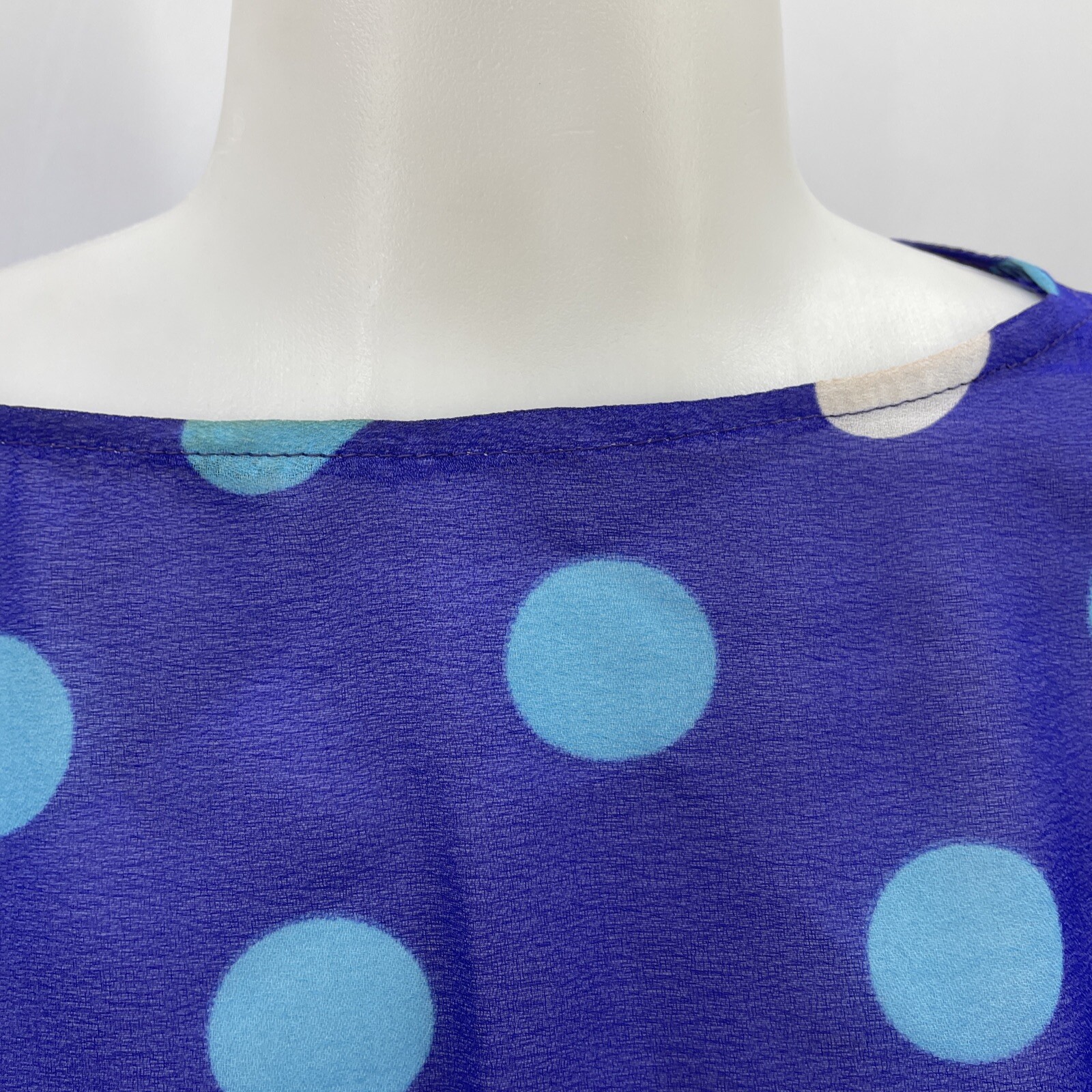 Vintage New Raves Dress Polka Dot Puff Sleeves Totally 80s Rad New Wave Purple