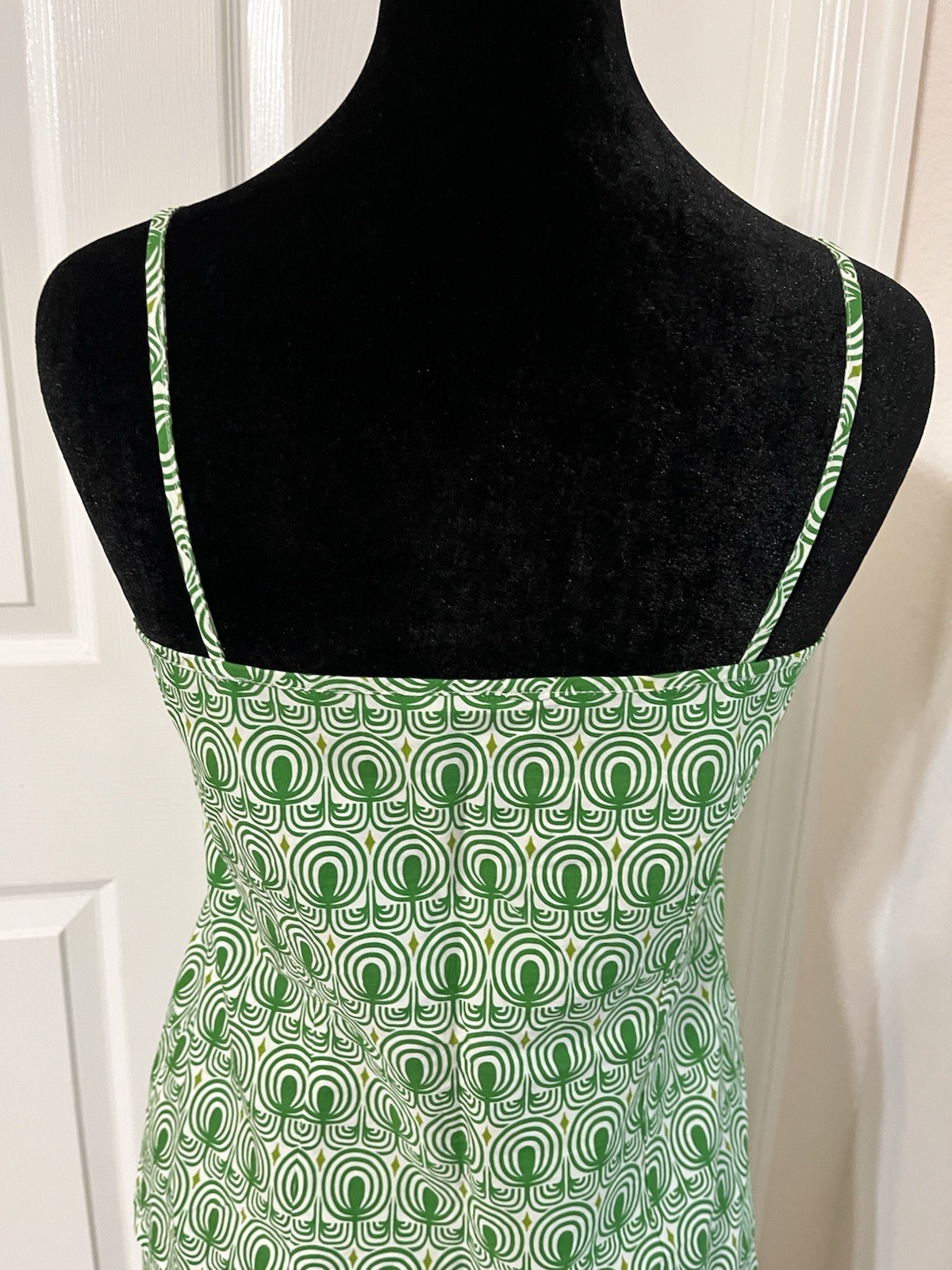 Vintage CH. IND. Green Top & Skirt Set, Cotton, Made In France, Size 36