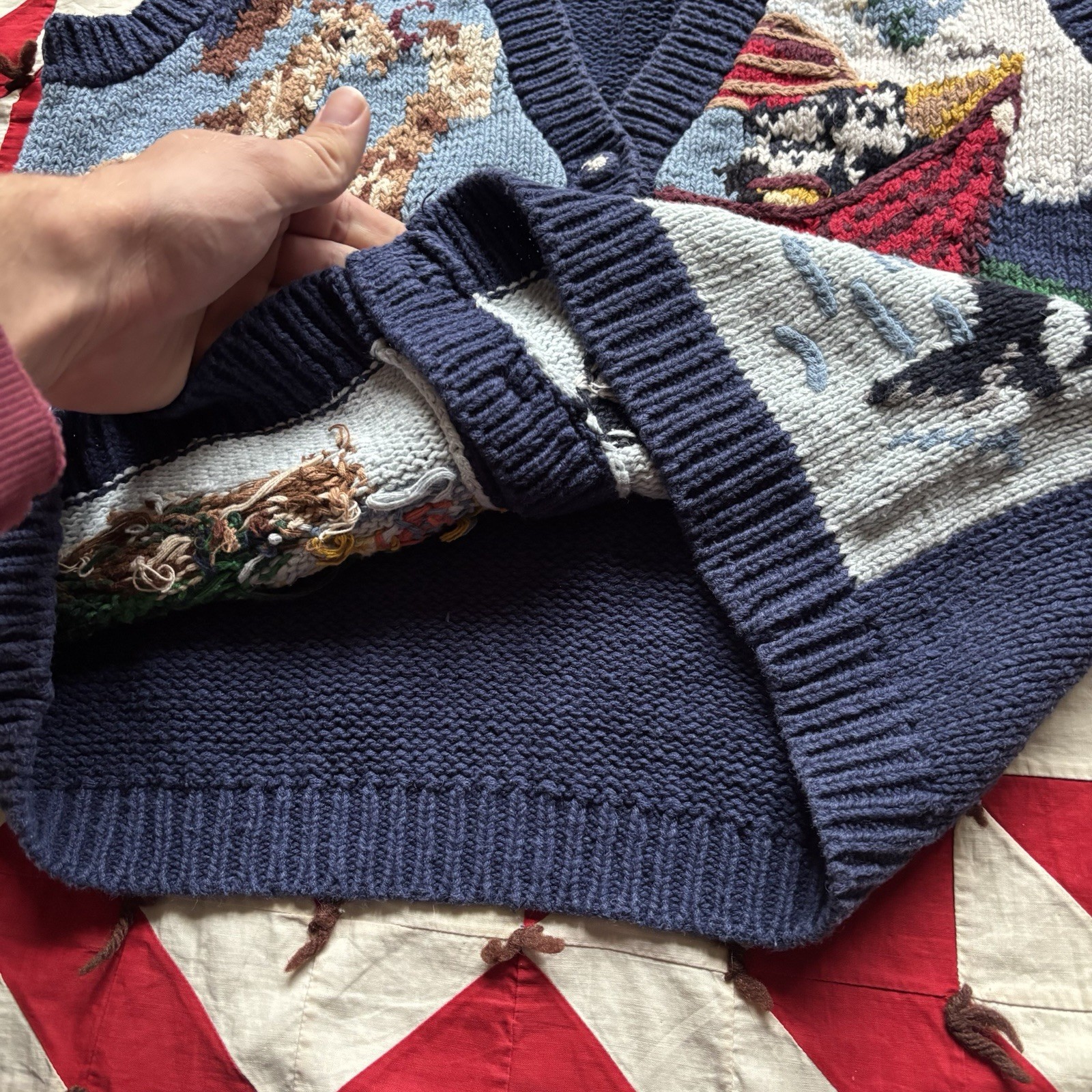 Vintage Women’s Knit Animal Sweater Vest As Is 90s Medium Granny