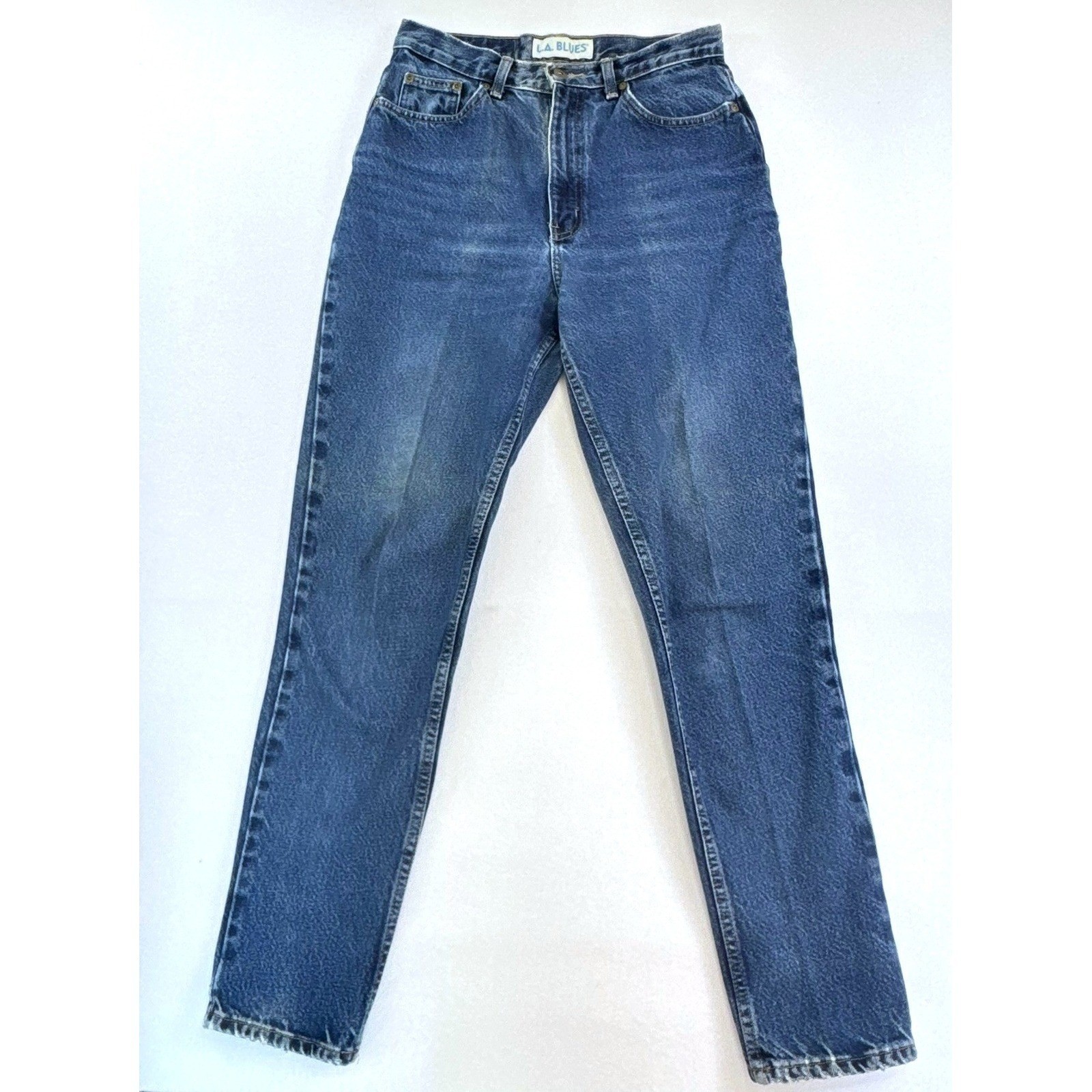 Vintage High Waisted LA Blues Tapered Leg Jeans Medium Wash Cotton Size 10