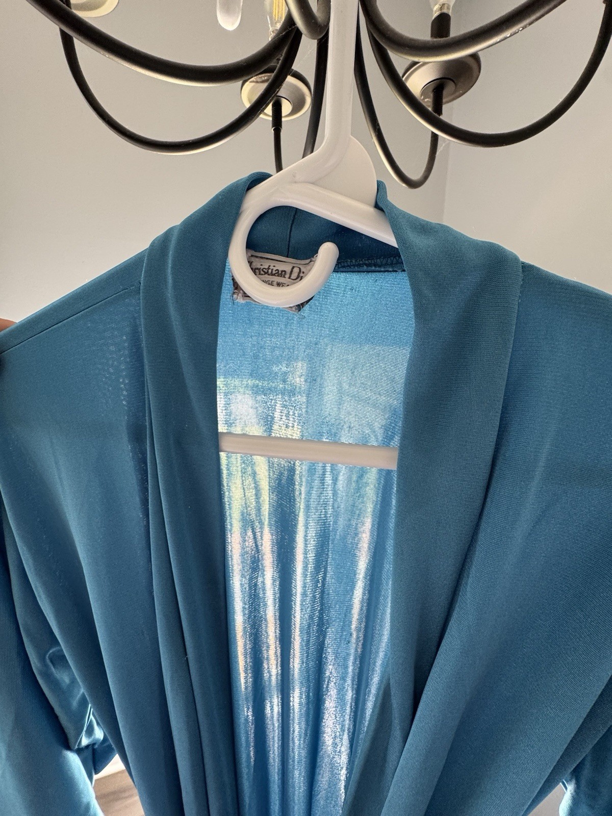 Christian Dior Vintage Robe Teal Color Great Conditions with Pockets No Size Tag