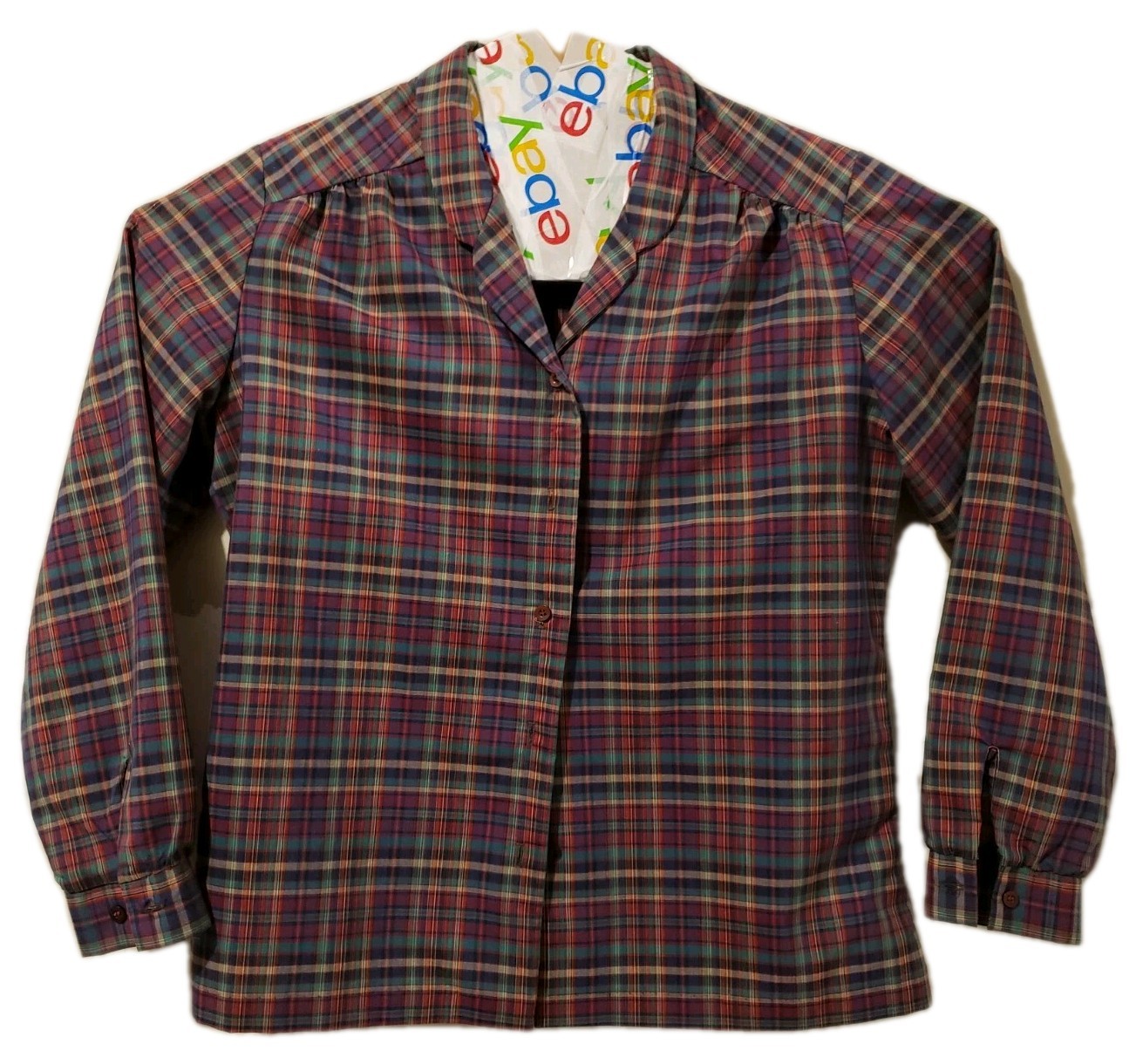 DEE CEE Brand Western Shirt Womens Size 16 Plaid Green Long Sleeve Button Up