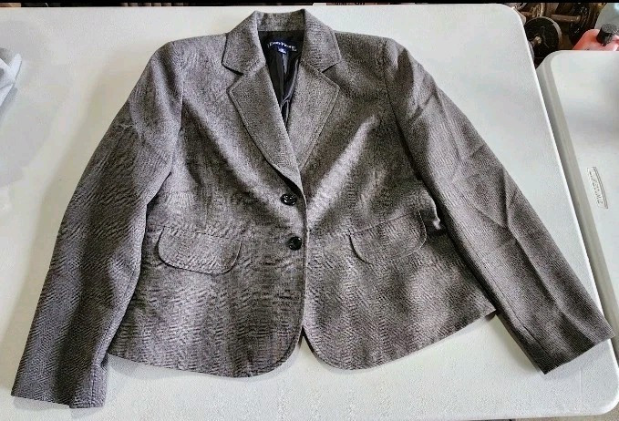Vintage Evan Picone Womens Gray Lined Blazer Skirt Suit Set Size 10p – EUC