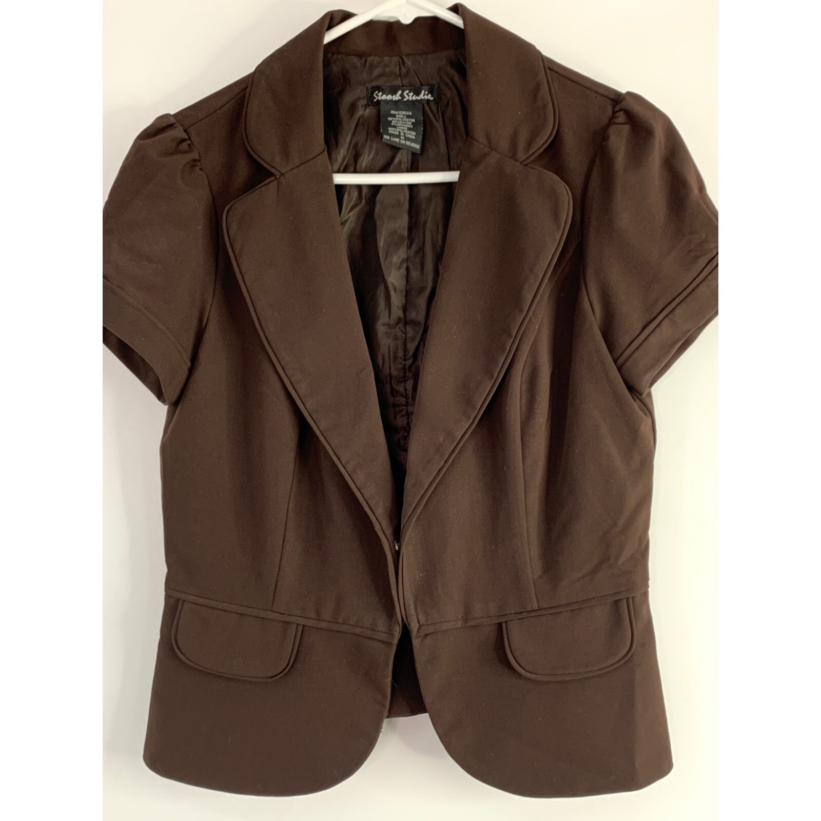 Vintage Y2K Stoorb studio peplum blazer jacket top brown size S/M 5871