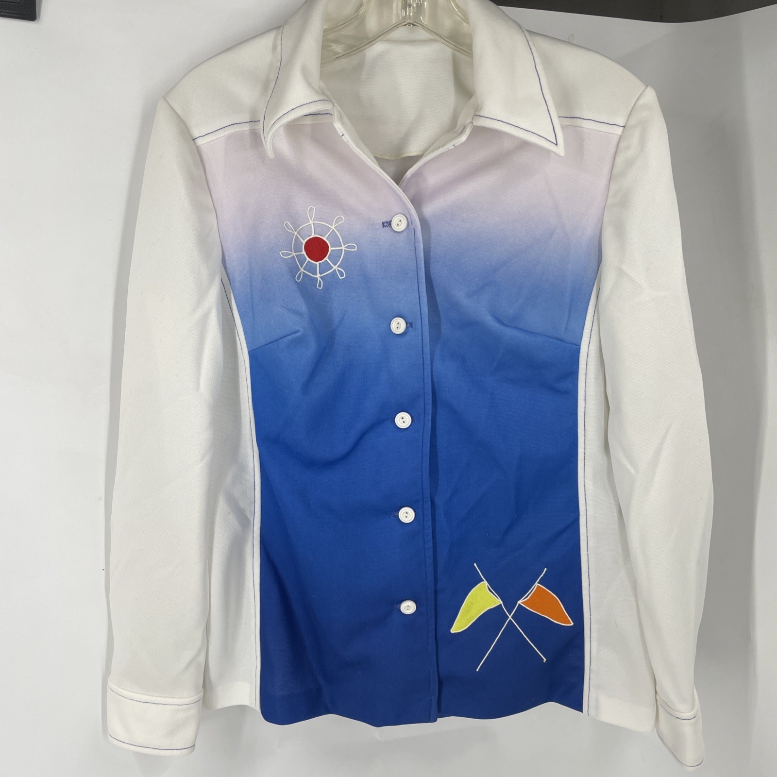 VTG Novelty Sailing Yacht Polyester Shirt Hombre Cruise Deck Boating Nautical