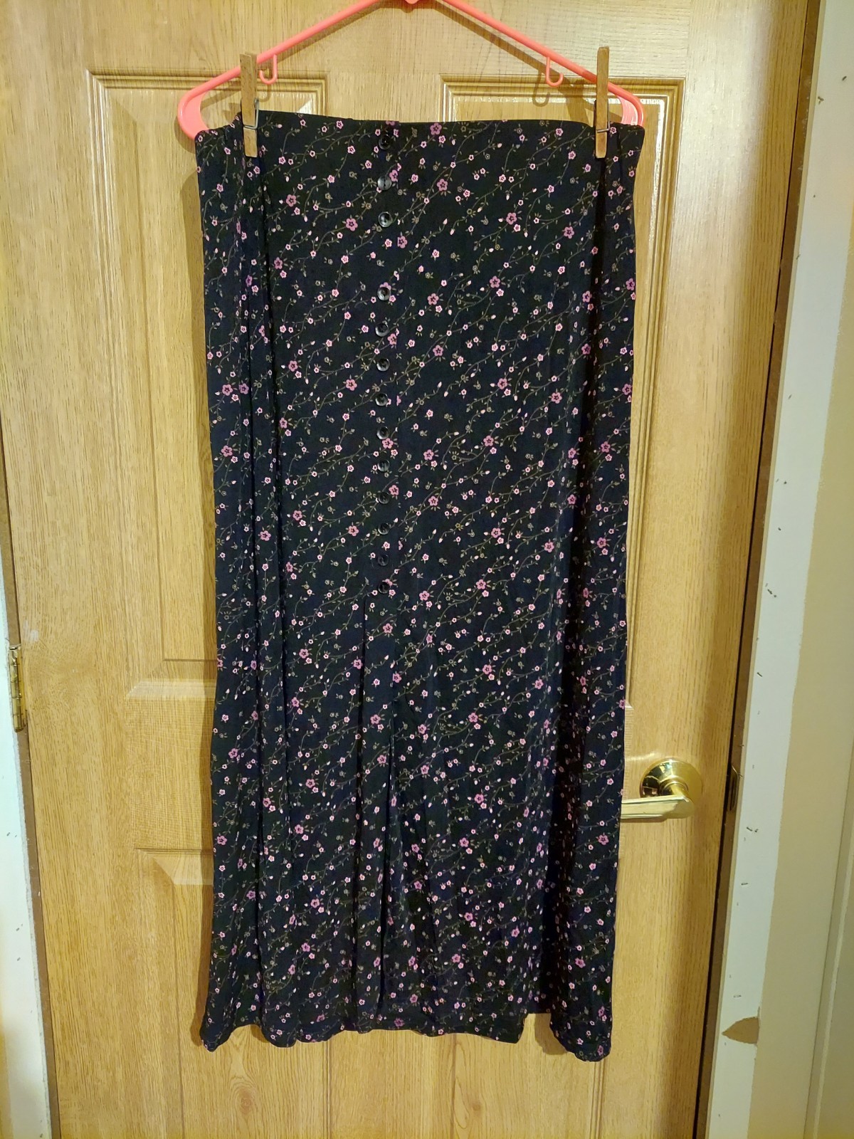 Vintage Dark Floral Maxi Skirt JM Collection Skirt Womens XL Whimsigoth 90s Rose