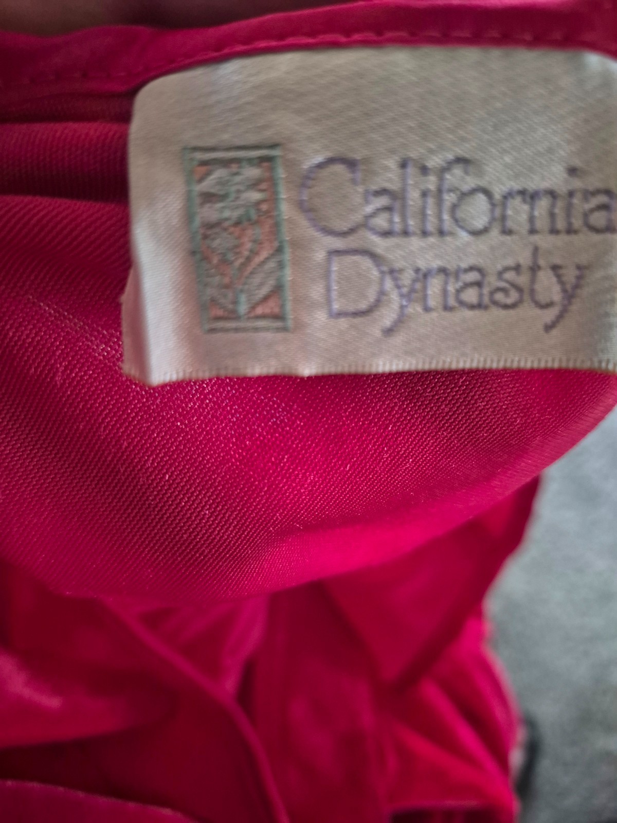 ​Vintage California Dynasty Red Velvet Velour Mini Slip Dress – Satin Trim – Sma