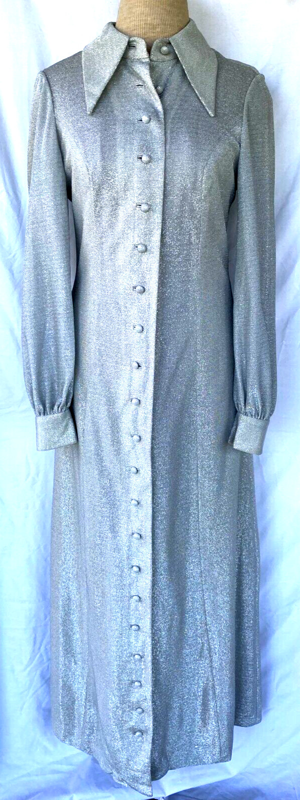 VTG 60s 70s..MOD / GO GO..MAXI..FULL LENGTH..METALLIC..DRESS..S / M