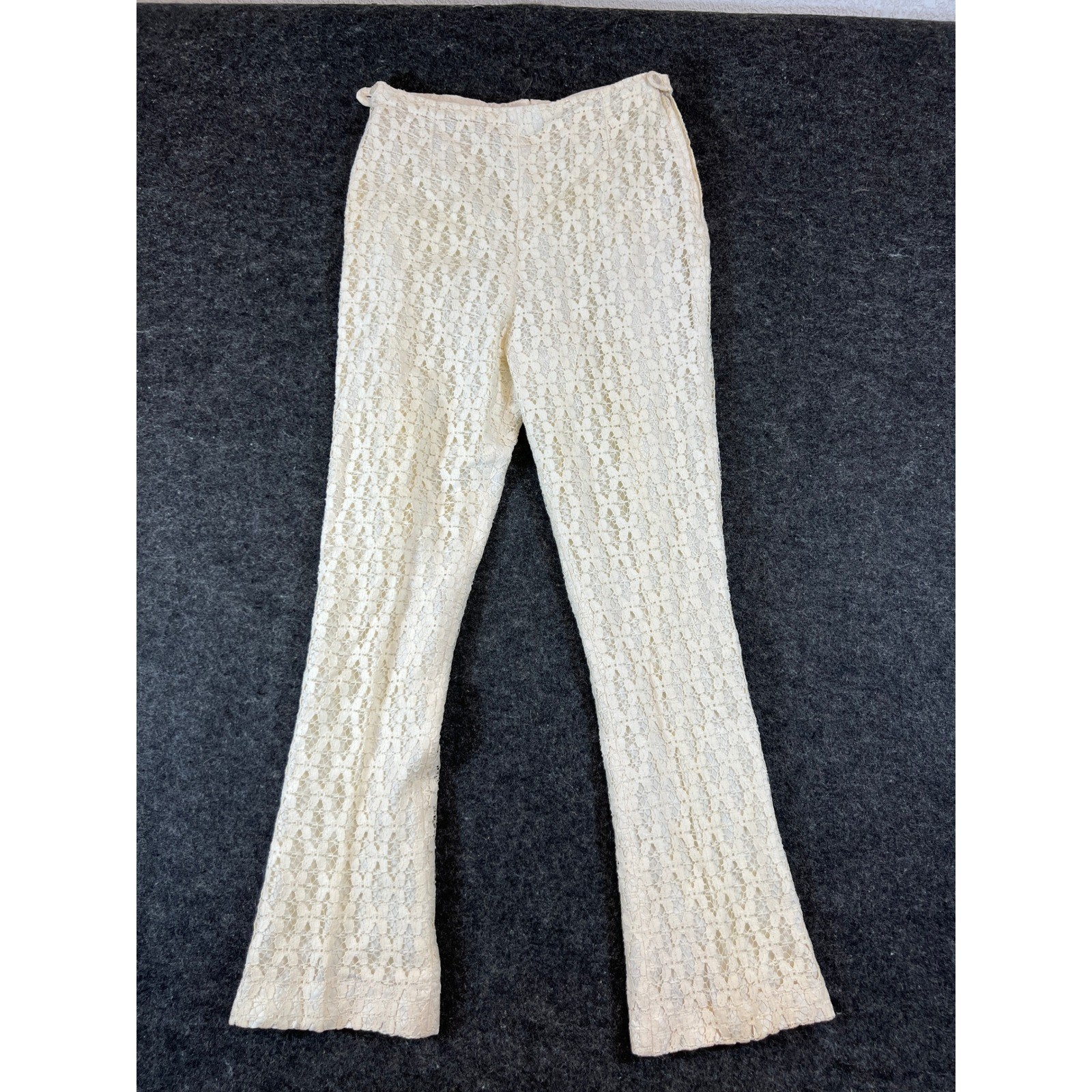 VTG 60s Saks Fifth Avenue Lynn Stuart Floral Lace Blouse and Flare Pants 2pc Set