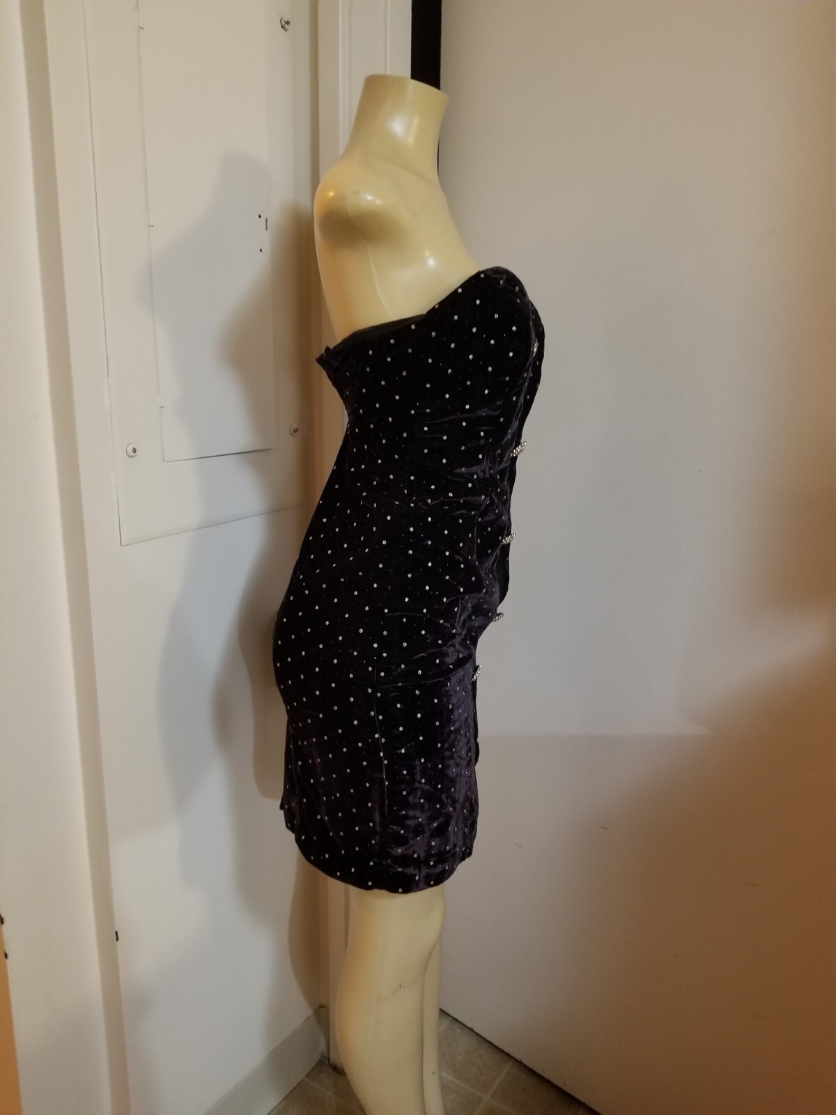 Vintage 80s Karen Okada David Howard climax velvet rhinestone dress