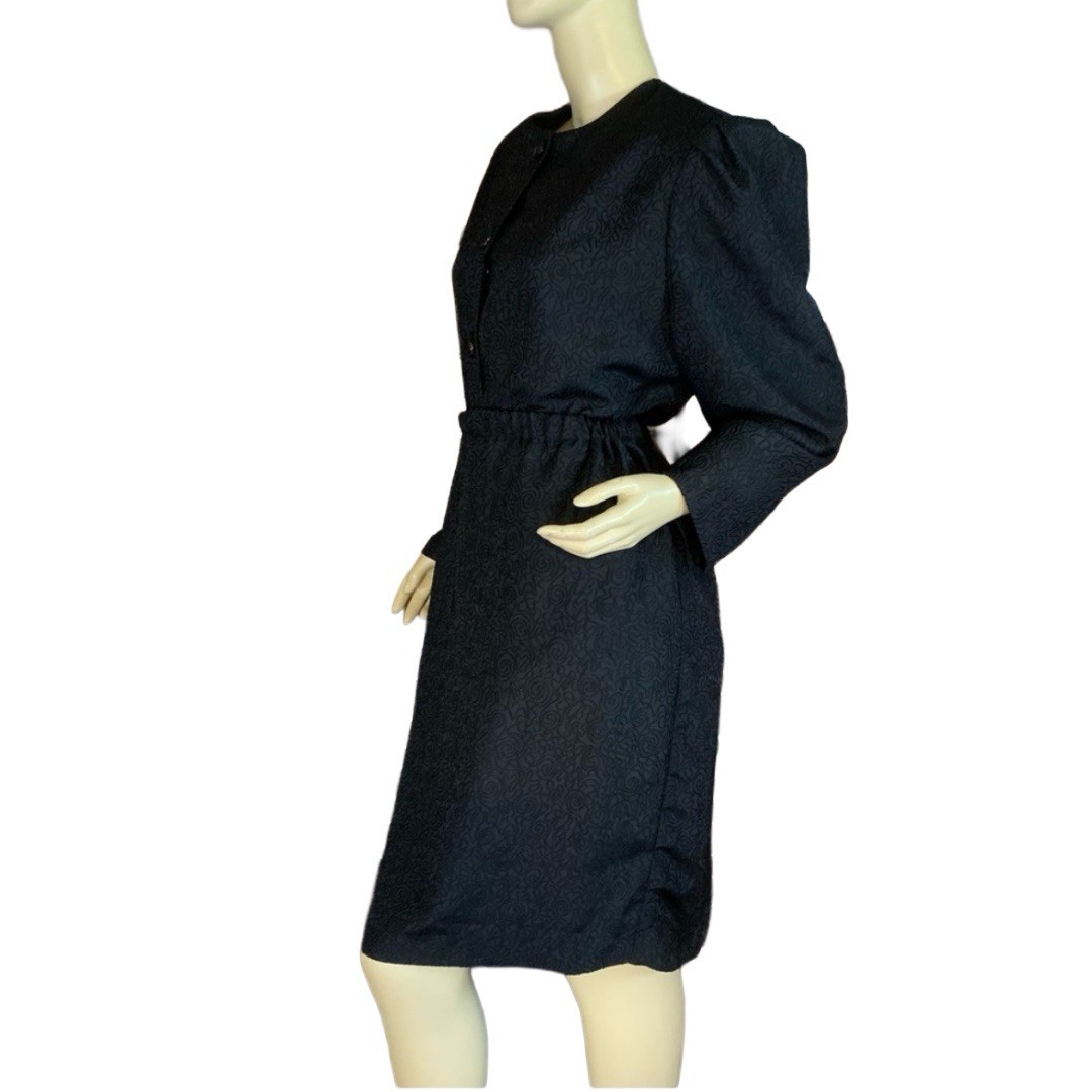 WOMEN’S VINTAGE 1980’S BLACK CHELSEA II SWIRL PRINT SKIRT SET SIZE 20W