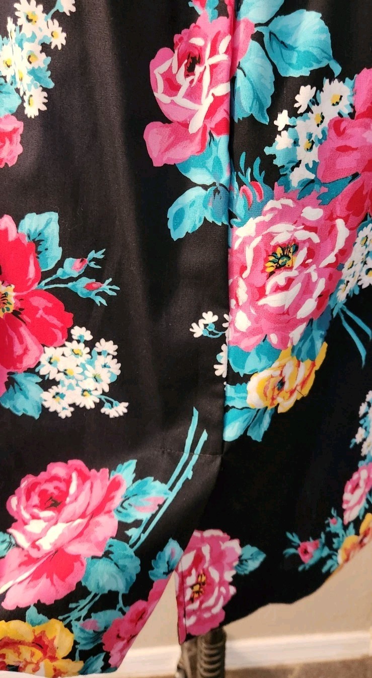 VTG 80s Stuart Alan Petites 2 Piece Dress Set Floral Peplum Top Size 14