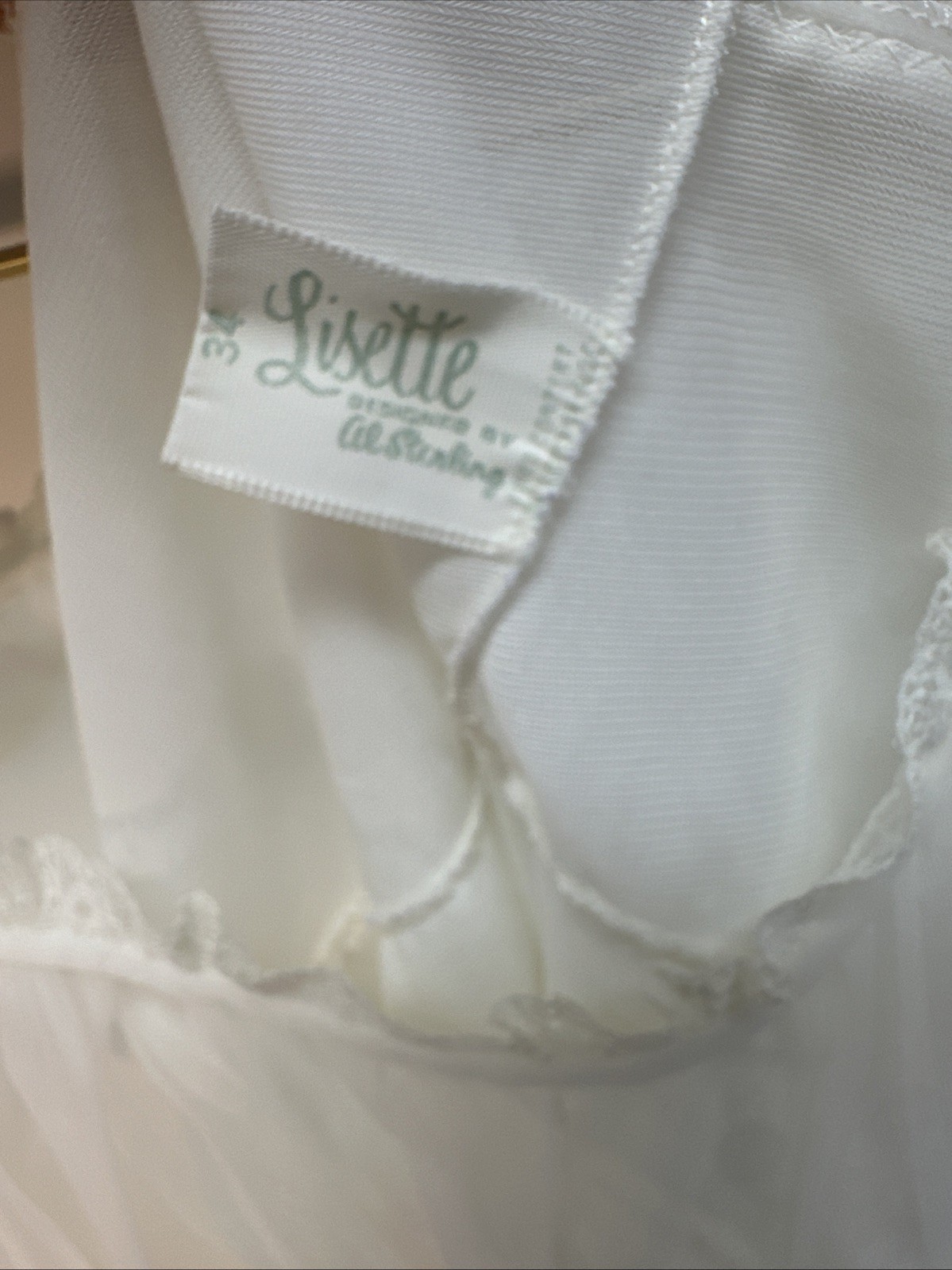 Lisette Lace Peignoir White Nightgown Lingerie Sheer 100% Nylon USA 2 Piece VTG