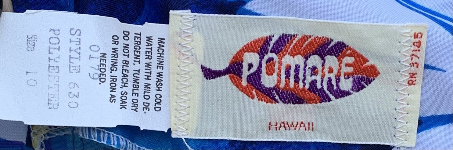 vintage Pomare Hawaii dress Hawaiian floral aloha maxi tiki size 10