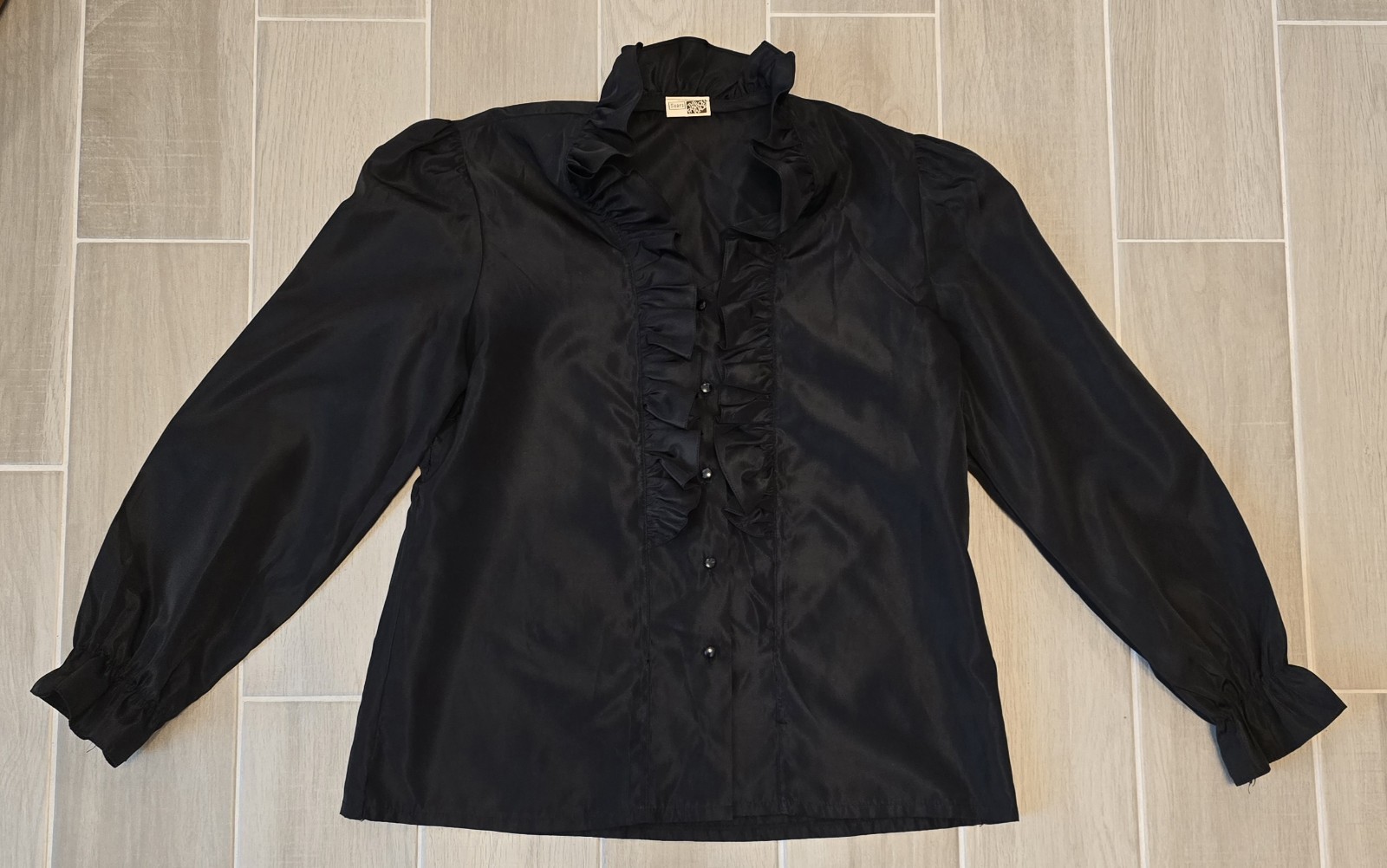 Sears The Fashion Place Womens Dress Shirt Size Medium Black Ruffles Grandmacore