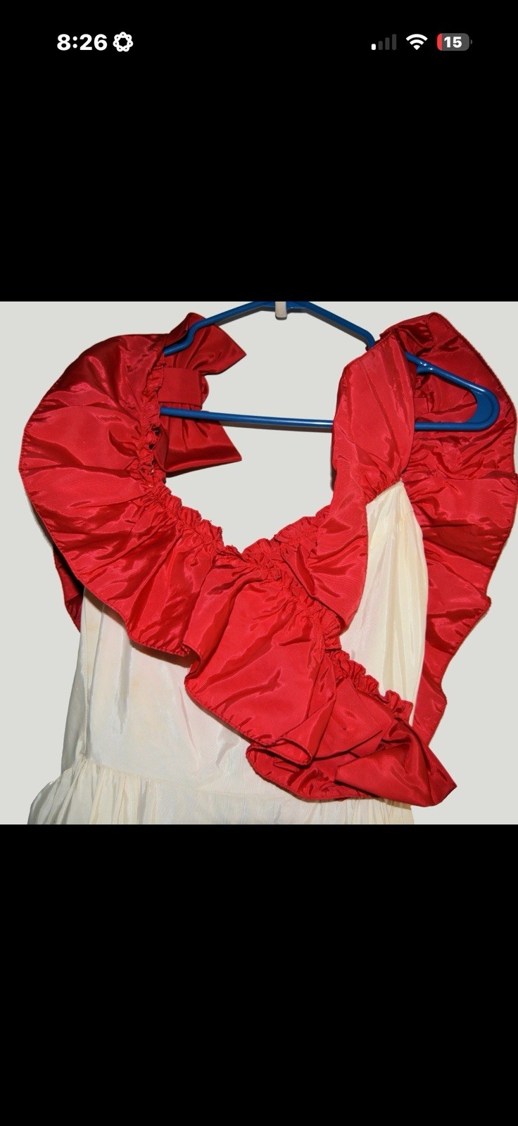 Vtg 80s Alfred Angelo Flirtations dress red/white Annabelle Halloween XS jrs 3/4