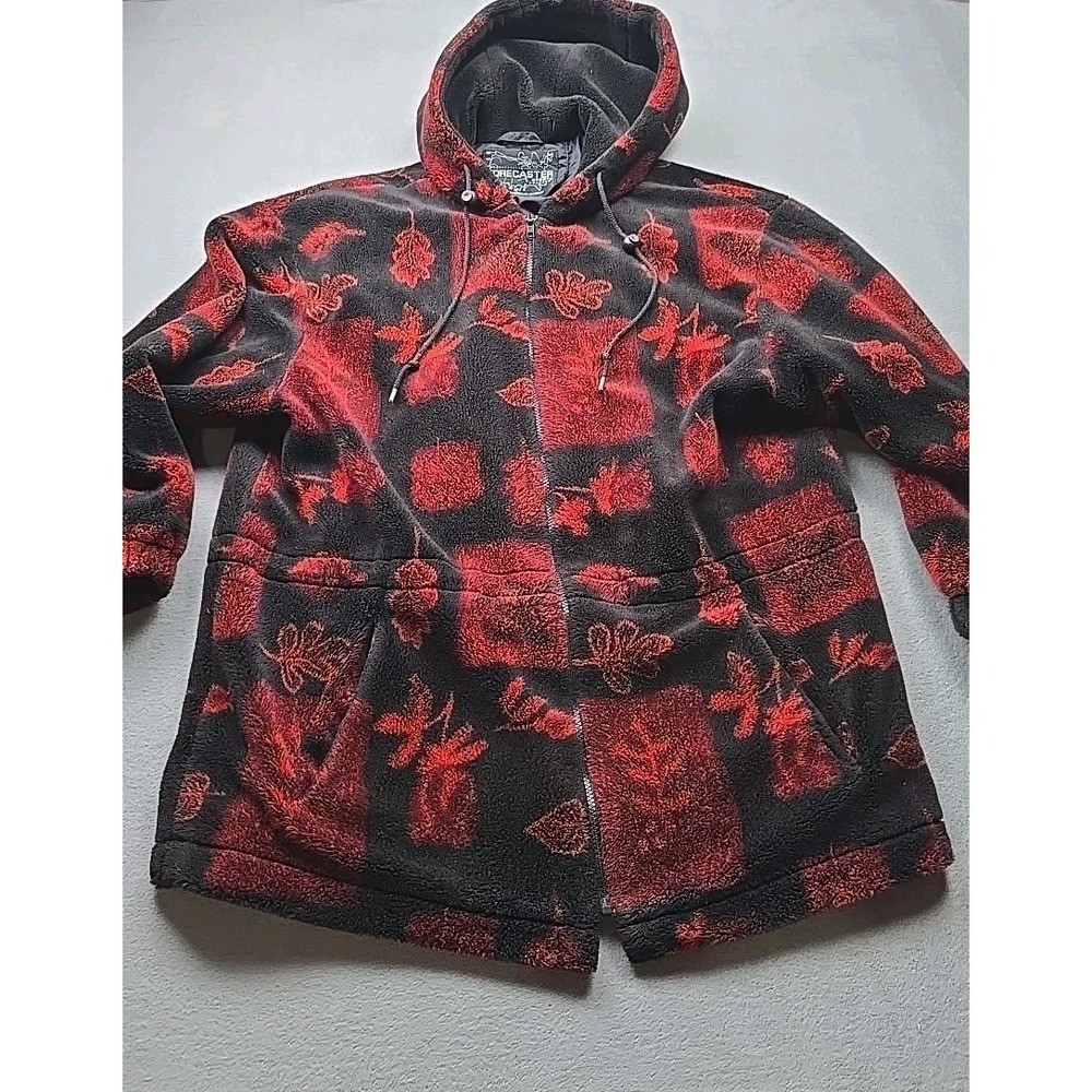 Forecaster Floral Fleece Jacket Hooded Small Full Zip Warm Cozy Vintage Women’s