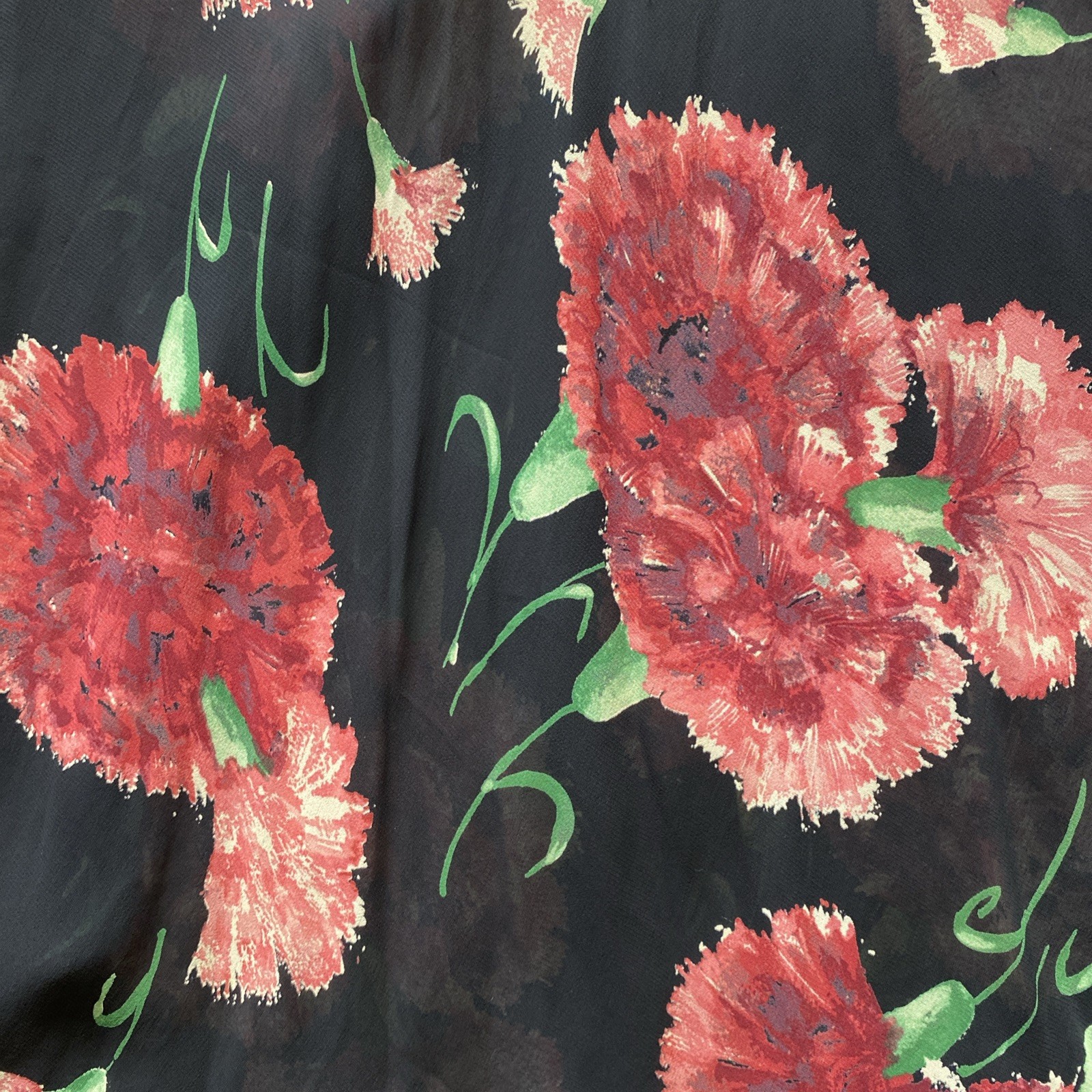 Vintage 1940s floral print carnations day dress AS IS WITH DAMAGE