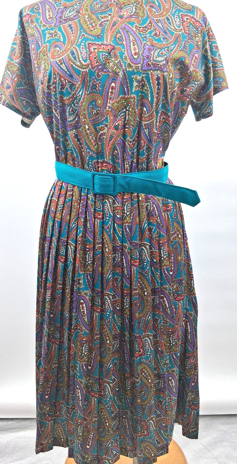 Vintage Dress Paisley Fit & flare 80″s or 90″s Size 12
