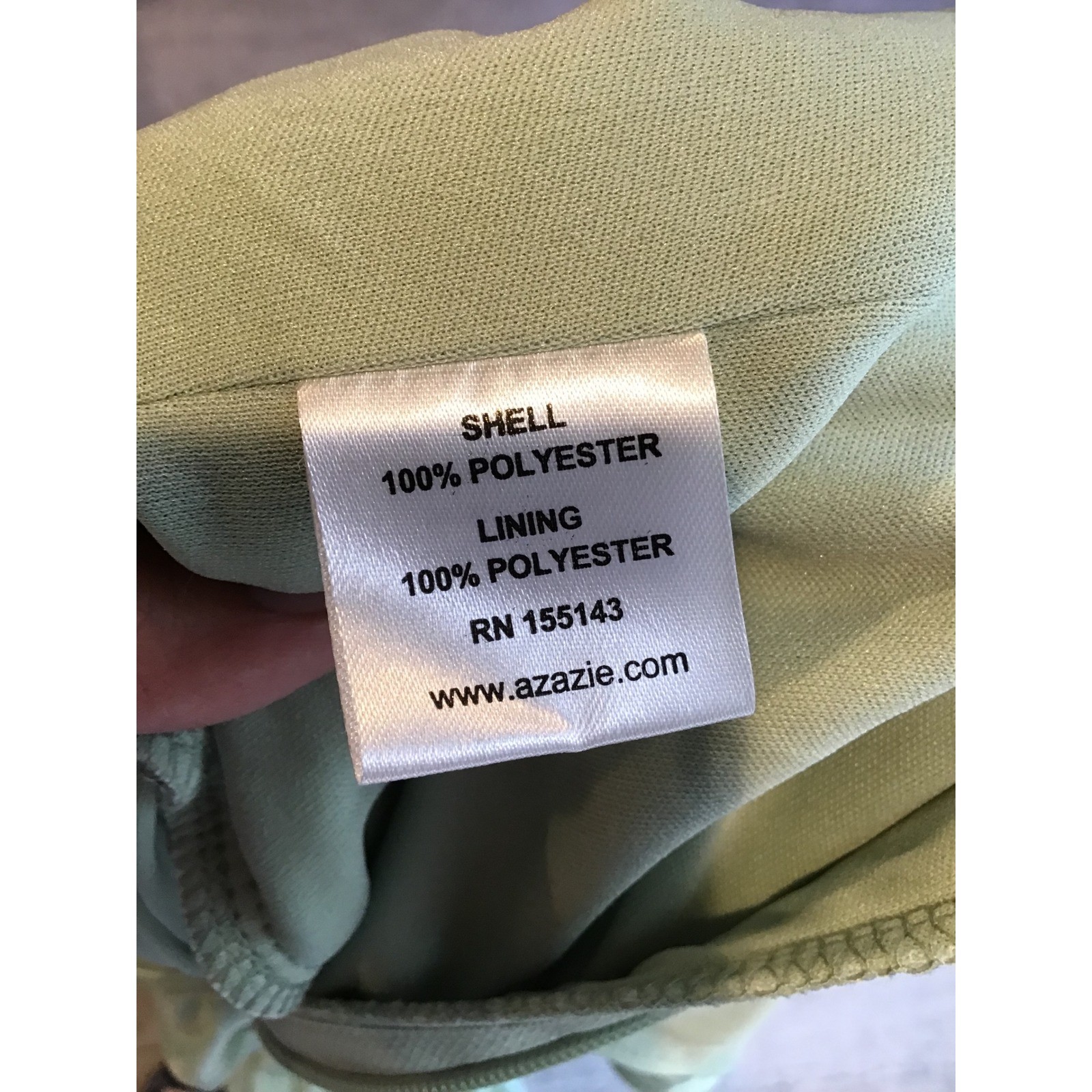 Azazie Dusty Sage Daphne A-Line Ruffled Chiffon Floor-Length Dress Size A18 NWT