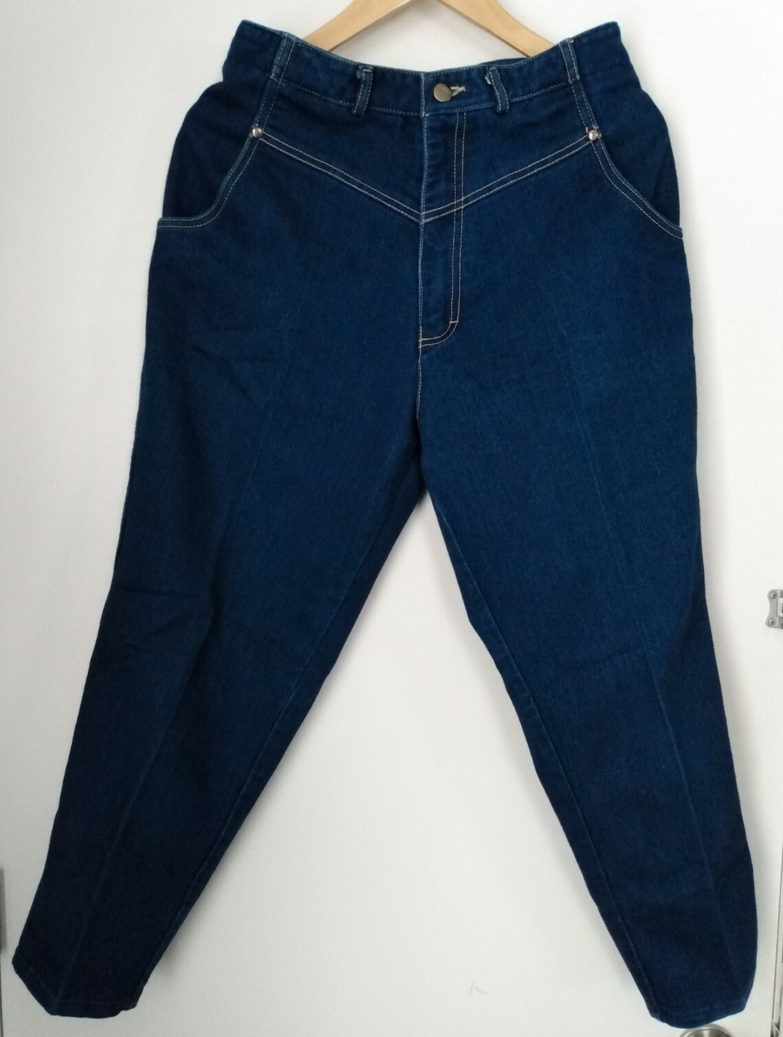 PS Gitano Navy Blue Womens Jeans 14 Short Double drop yoke 1980’s Vintage