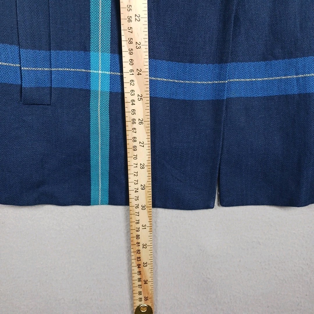 VTG 90s Liz Claiborne Collection Women 14 Petite Linen Plaid MULTICOLOR Blazer